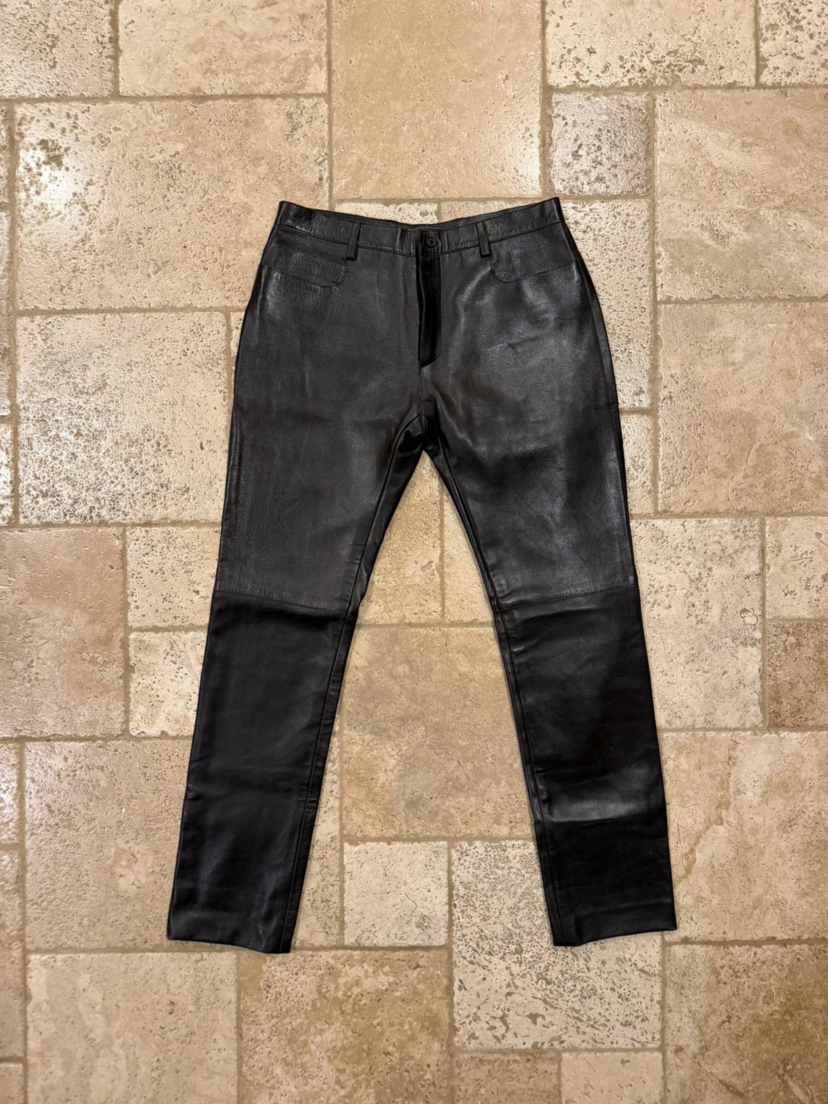 Prada Prada Vintage Dark Brown Leather Moto Pants Size US 32 / EU 48 - 3 Thumbnail