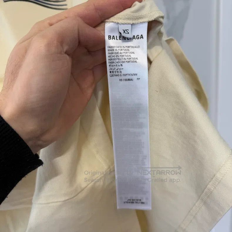 Balenciaga Balenciaga Beige Logo Short Sleeve Size US XS / EU 42 / 0 - 3 Thumbnail