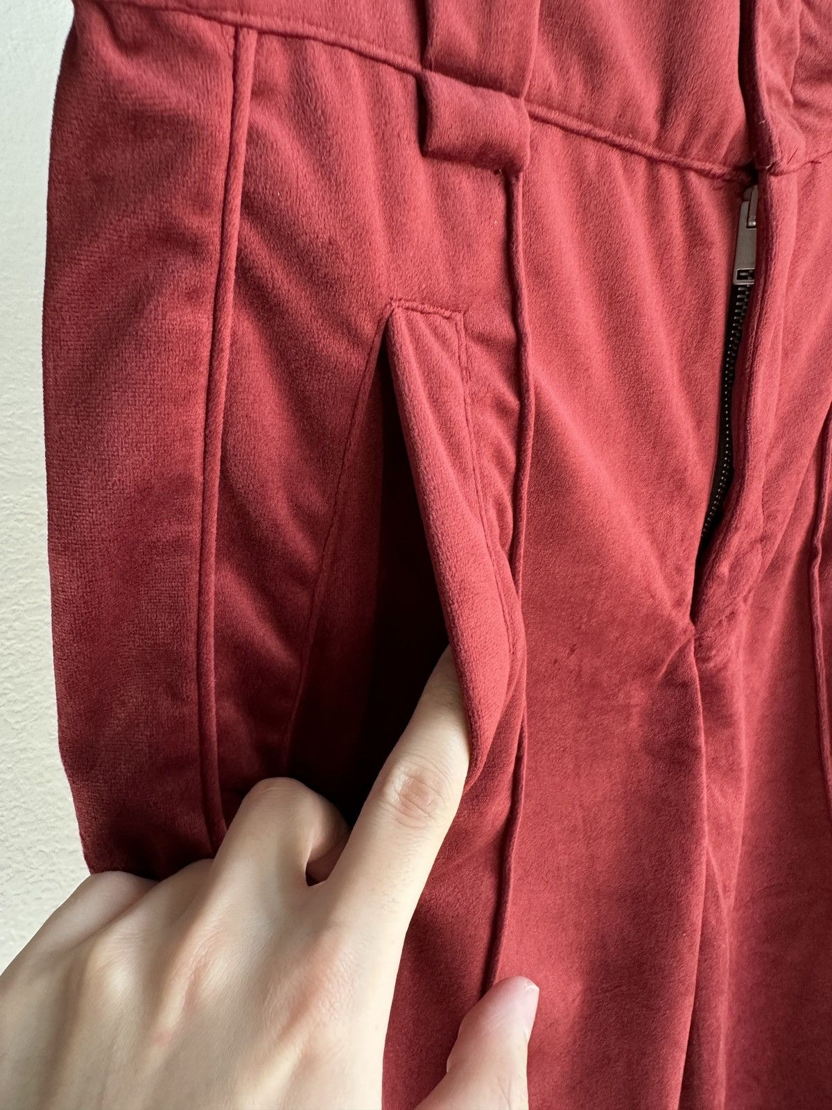 Rhude Velour Track Pants Red Size US 28 / EU 44 - 4 Thumbnail