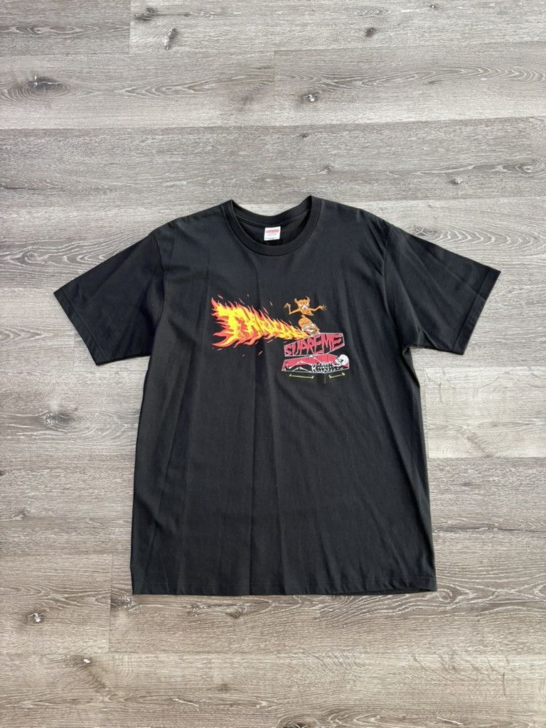 Supreme Supreme x Thrasher "Back Tail" Tee (Black) Size US L / EU 52-54 / 3 - 1 Thumbnail