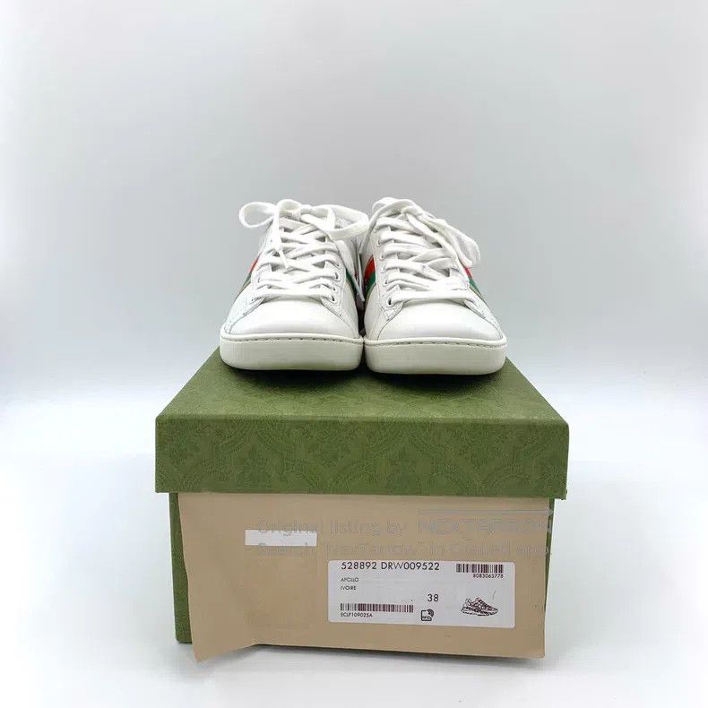 Gucci Gucci Ace series white striped double G embroidered lace-u Size US 7 / IT 37 - 8 Thumbnail