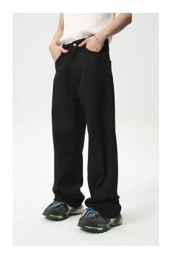 Japanese Brand Mitsui x Airi Classic black straight loose casual jeans Size US 32 / EU 48 - 2 Thumbnail