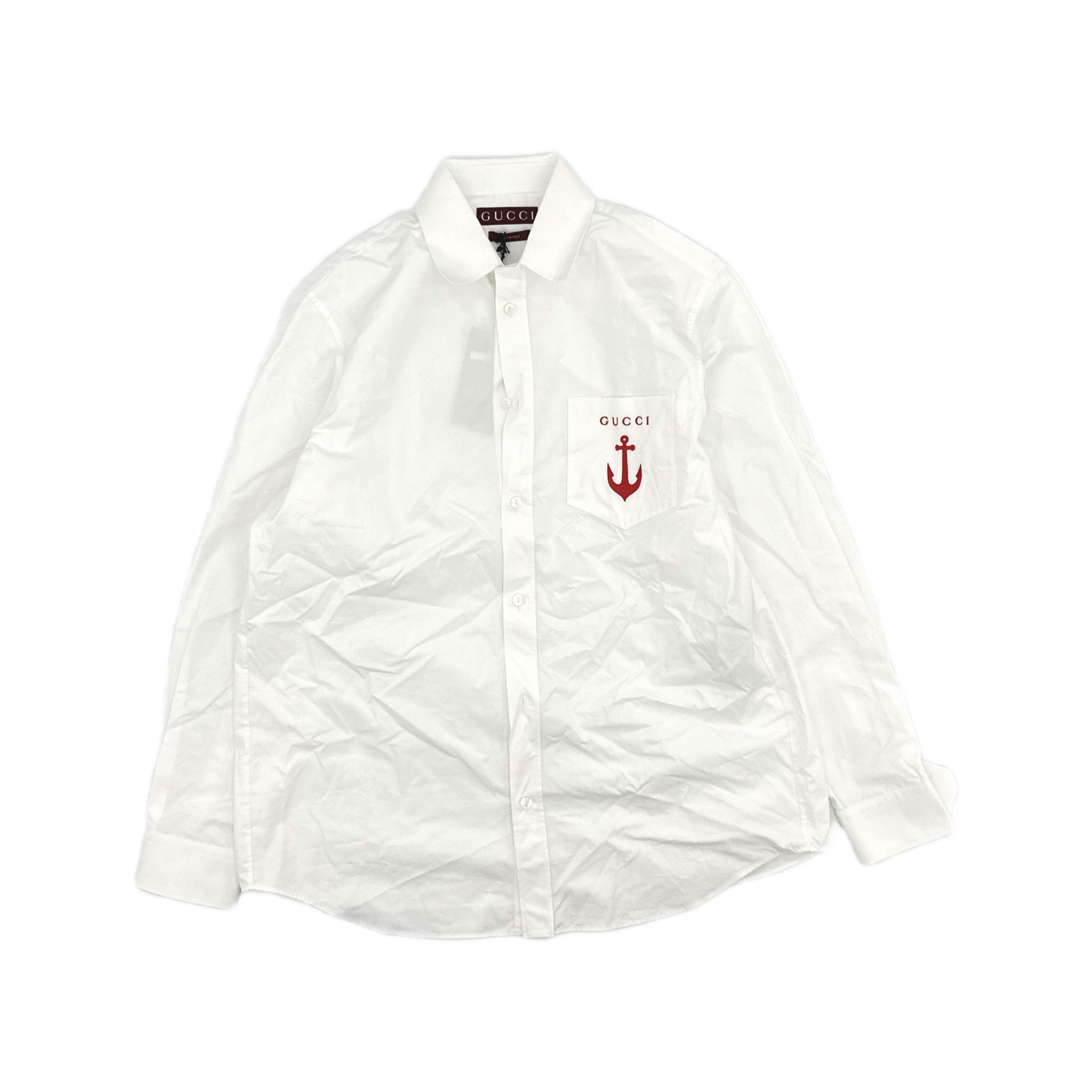Gucci Gucci Anchor Logo Button Up Shirt Size M Size US M / EU 48-50 / 2 - 1 Thumbnail