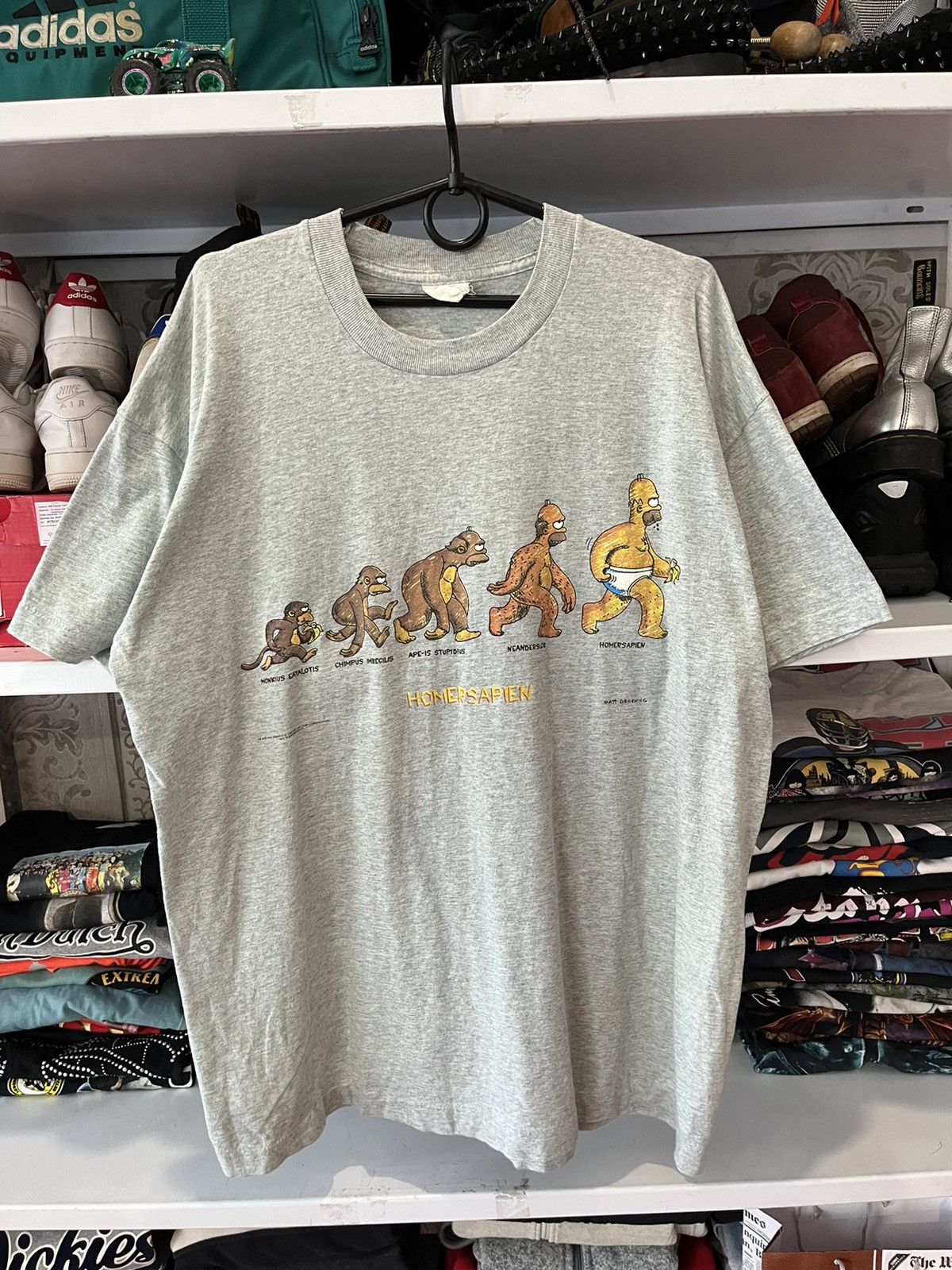 Cartoon Network Vintage 1999 Homer Simpson Evolution T- Shirt Homersapien Size US L / EU 52-54 / 3 - 2 Thumbnail