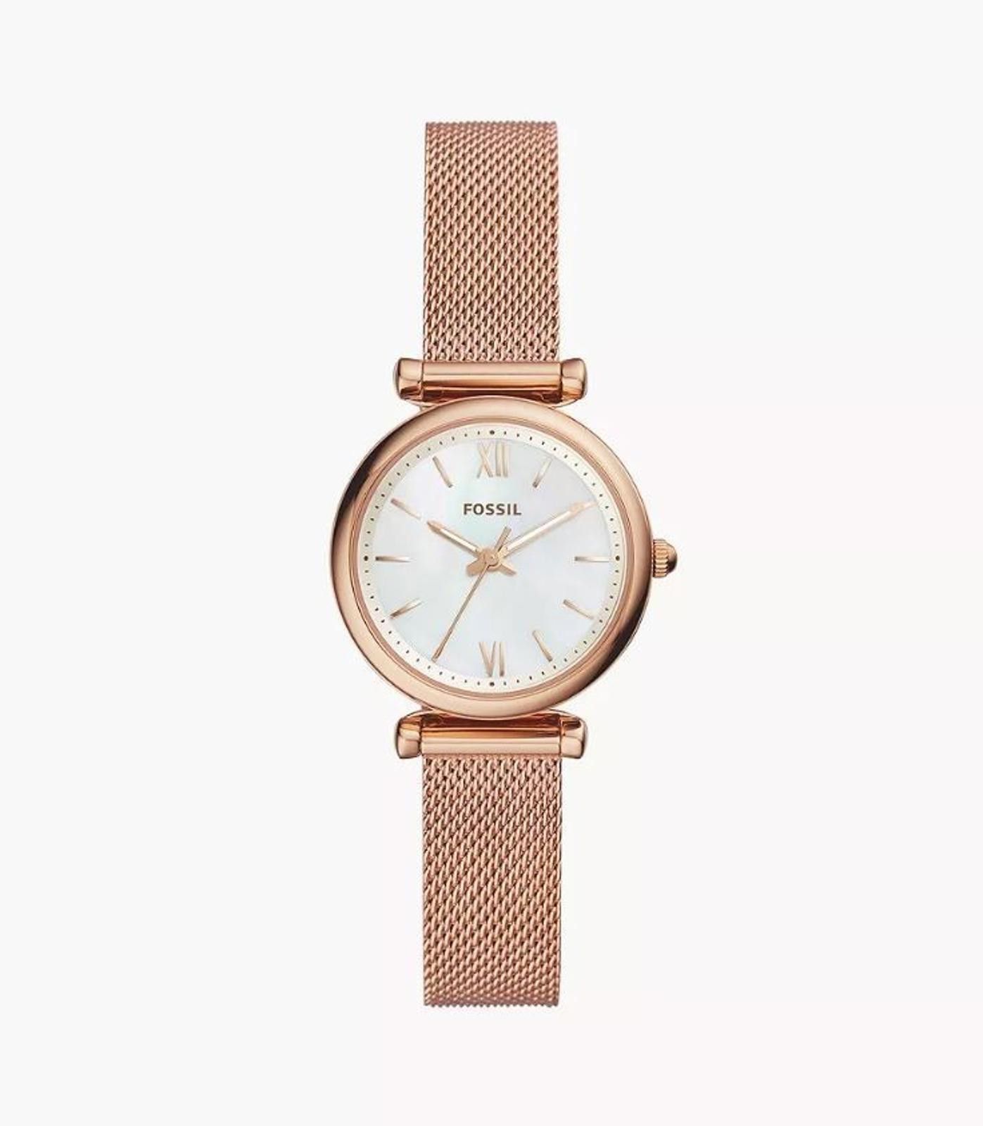 Fossil Fossil Carlie Mini Stainless Steel Mesh Ladies Watch ES4433 Size ONE SIZE - 1 Thumbnail