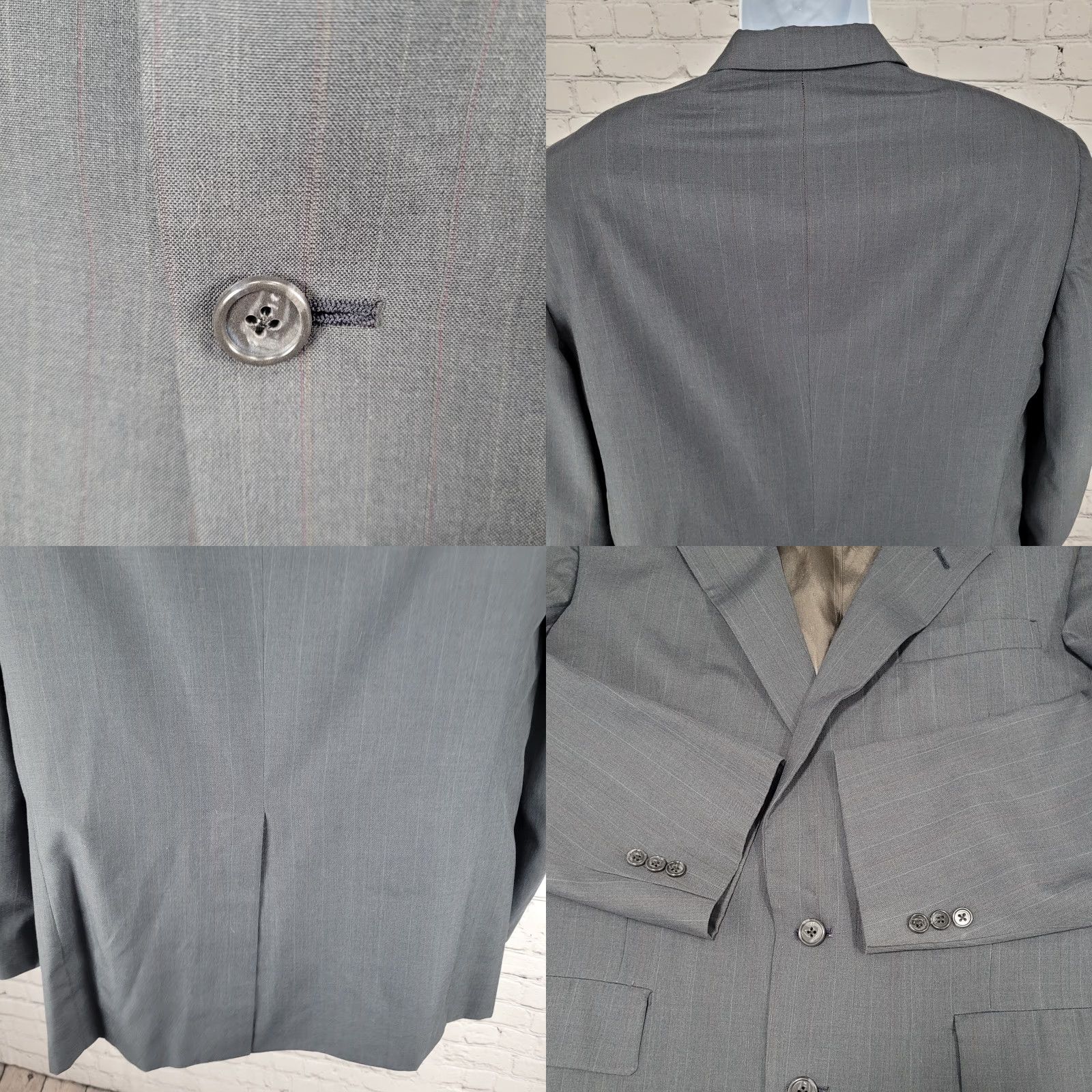 Vintage VINTAGE Kuppenheimer Gray Pinstriped Blazer Sport Coat Size 42 Regular Mens Size 42R - 8 Thumbnail