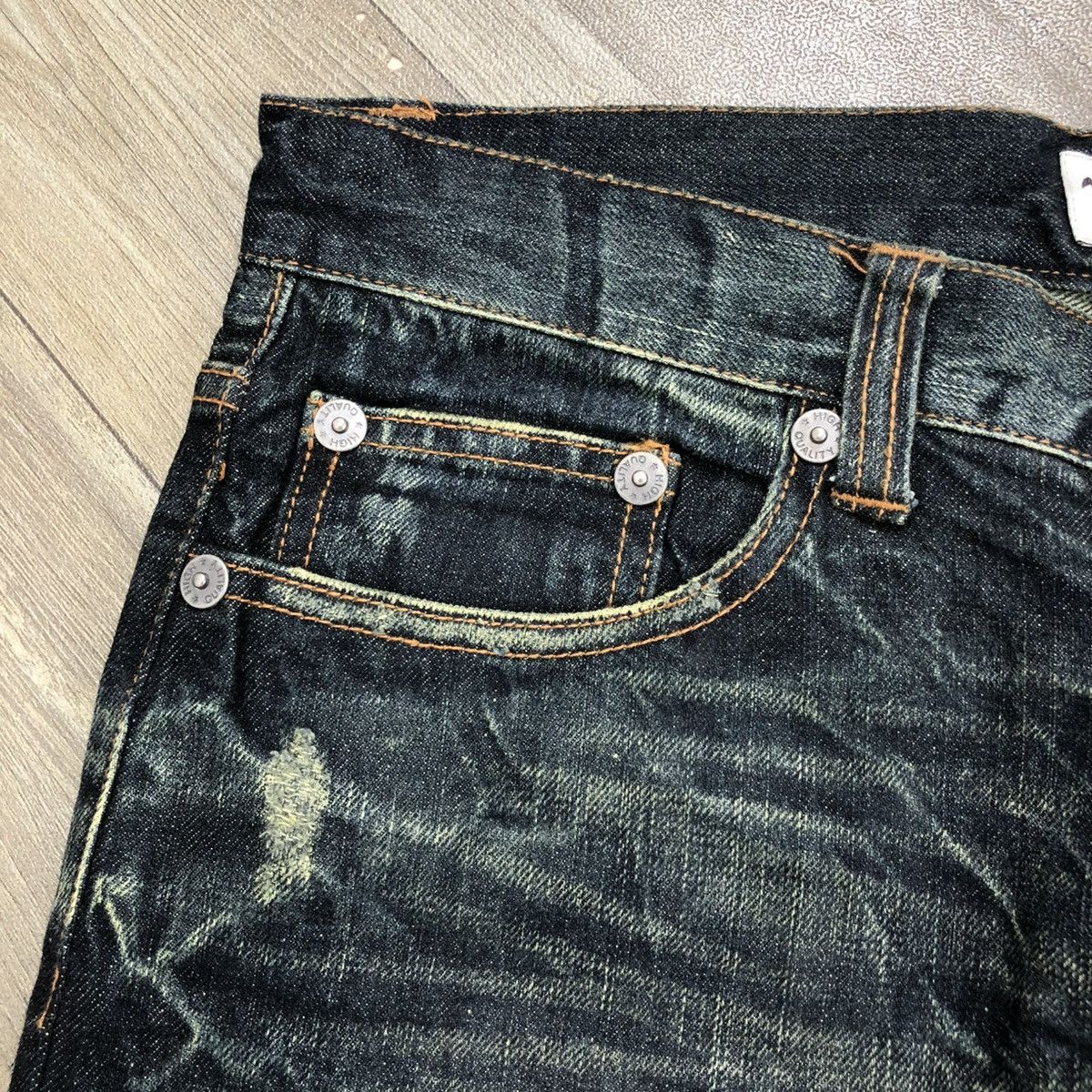 If Six Was Nine 2000s Nylaus Distressed Punk Bondage Bootcut Flared Jeans Size US 31 - 11 Thumbnail