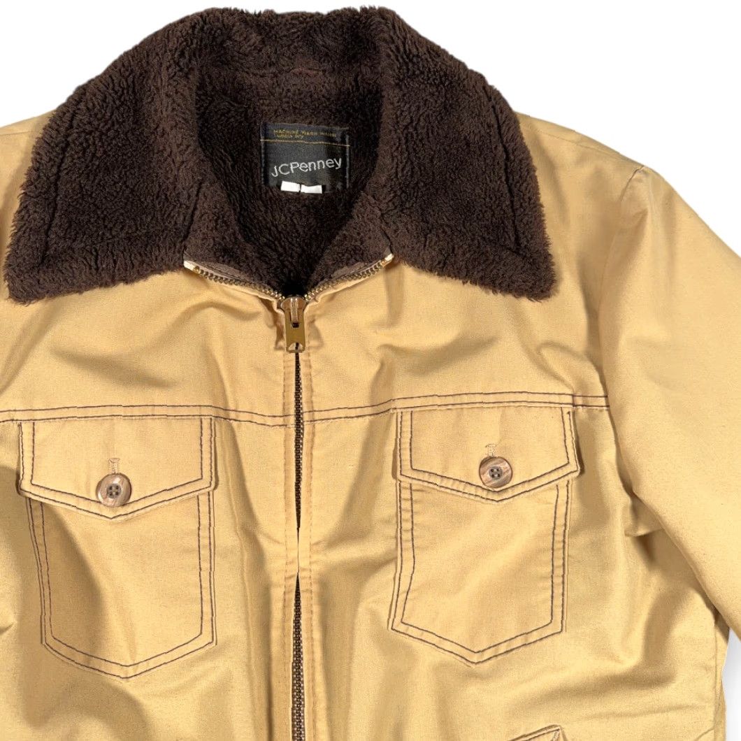 Vintage VINTAGE J. C. Penney Jacket Adult 42 Brown Canvas Sherpa Chore Western 70s Mens Size US L / EU 52-54 / 3 - 2 Thumbnail