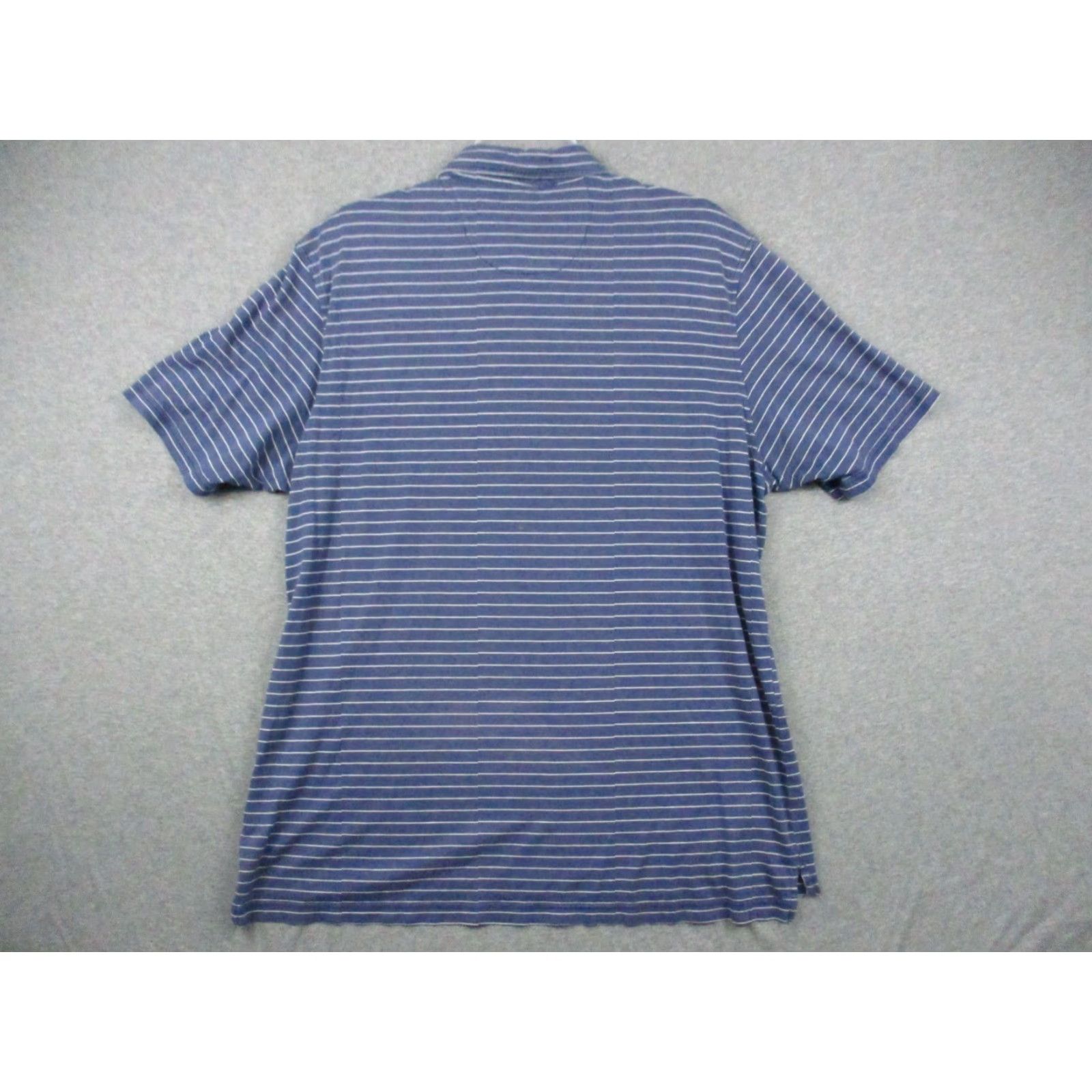 Peter Millar Peter Millar Polo Shirt Mens Size Large Blue White Stripe Stretch Short Sleeve Shirt Mens Regular Polo Shirt Size US L / EU 52-54 / 3 - 7 Thumbnail
