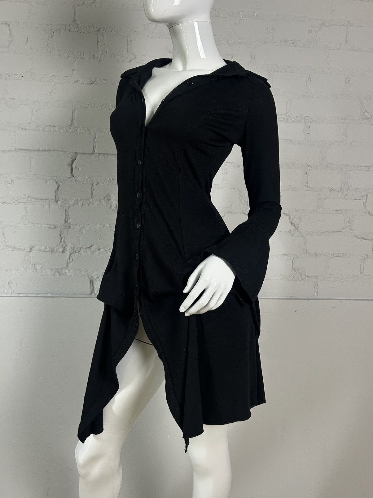 Vintage Italian black draped tunic dress Size S / US 4 / IT 40 - 1 Thumbnail
