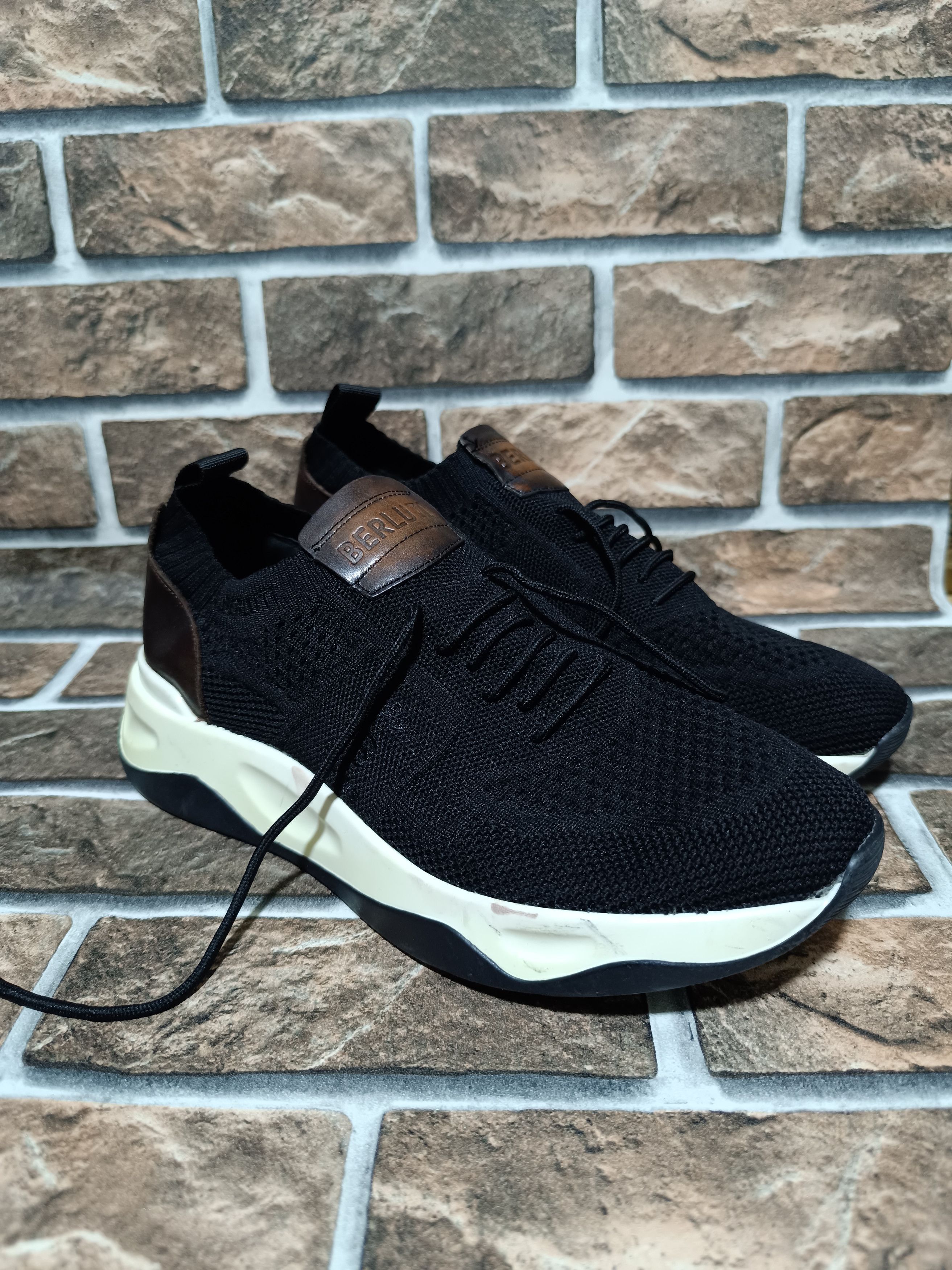 image of Berluti Shadow Knit Trainers Shoes, Men's (Size 7)