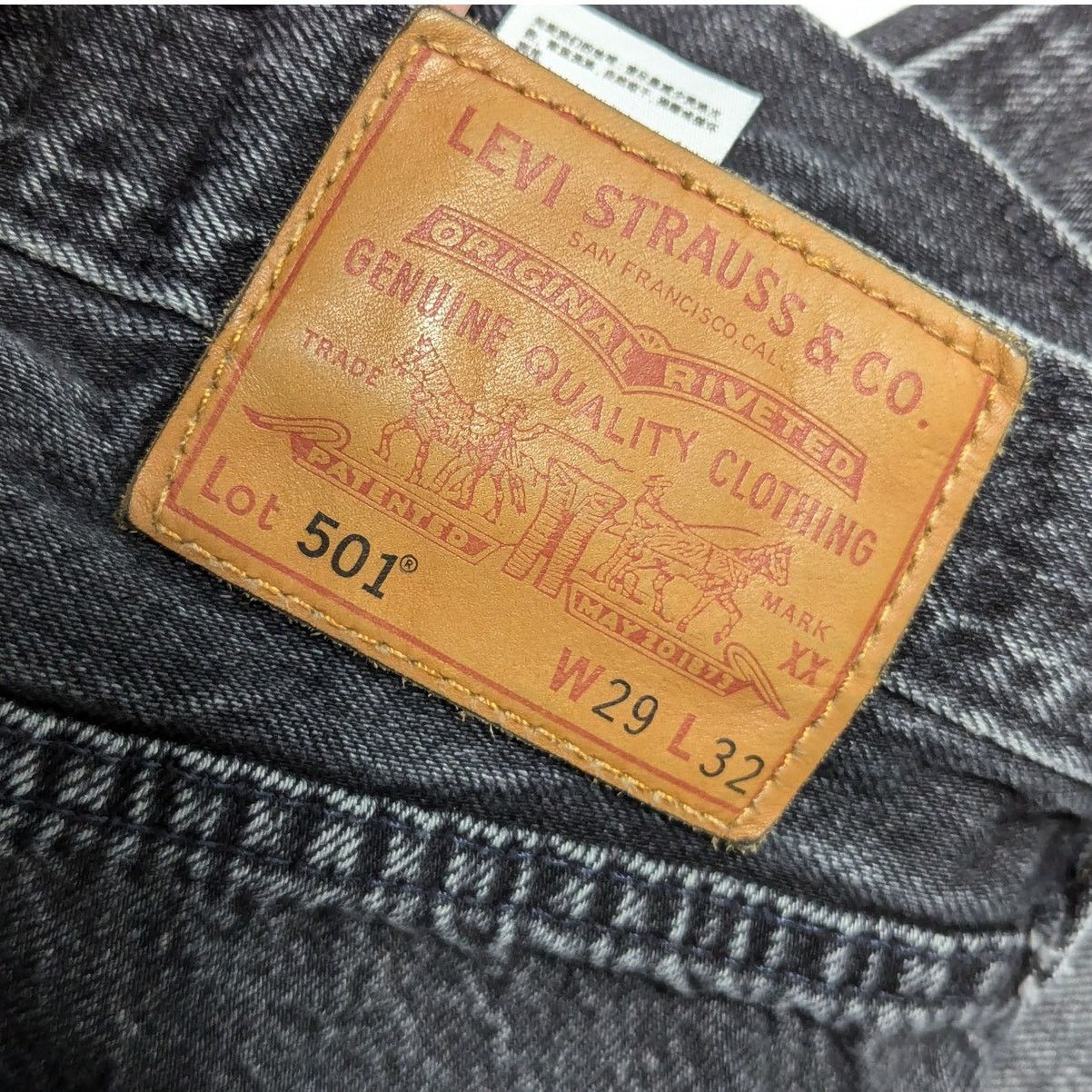 Levi's Levi's Premium 501 Jeans Straight Leg Denim Charcoal Black Size 29" - 5 Thumbnail