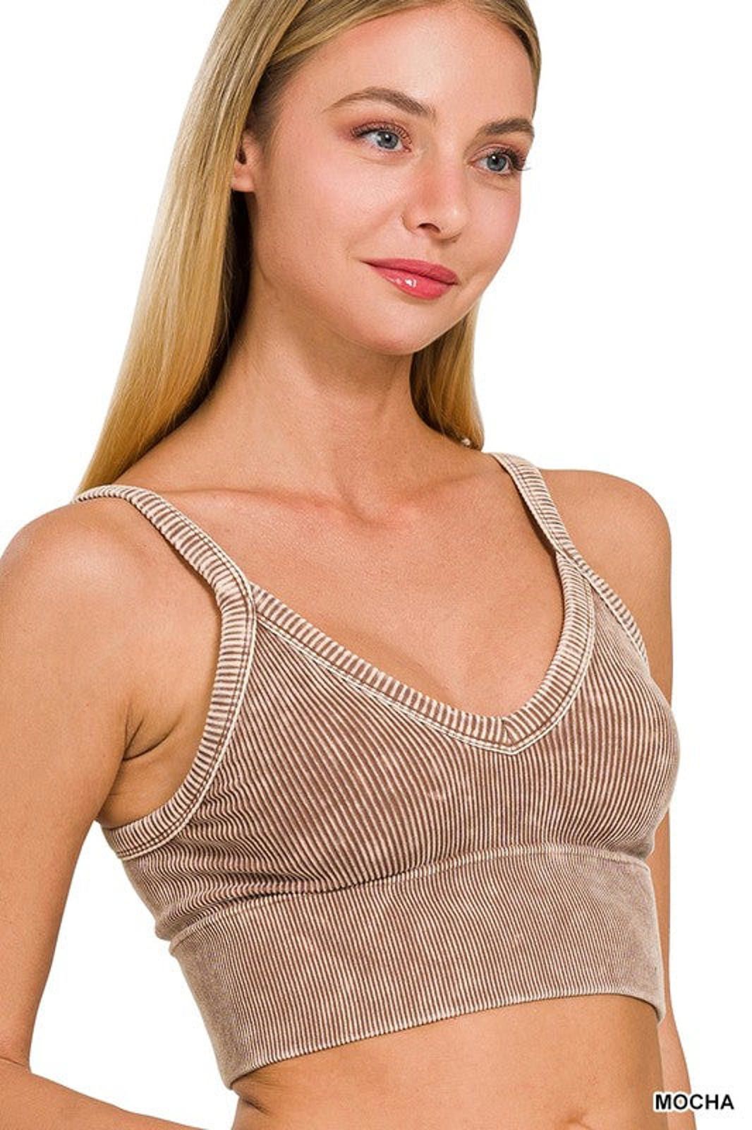 Other Washed Ribbed Seamless V-Neck Cropped Cami Zenana Size S / US 4 / IT 40 - 2 Thumbnail