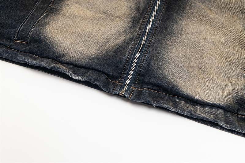 Other Retro Y2k Washed Distressed Hip Hop Hooded Denim Jacket Size US XL / EU 56 / 4 - 8 Thumbnail