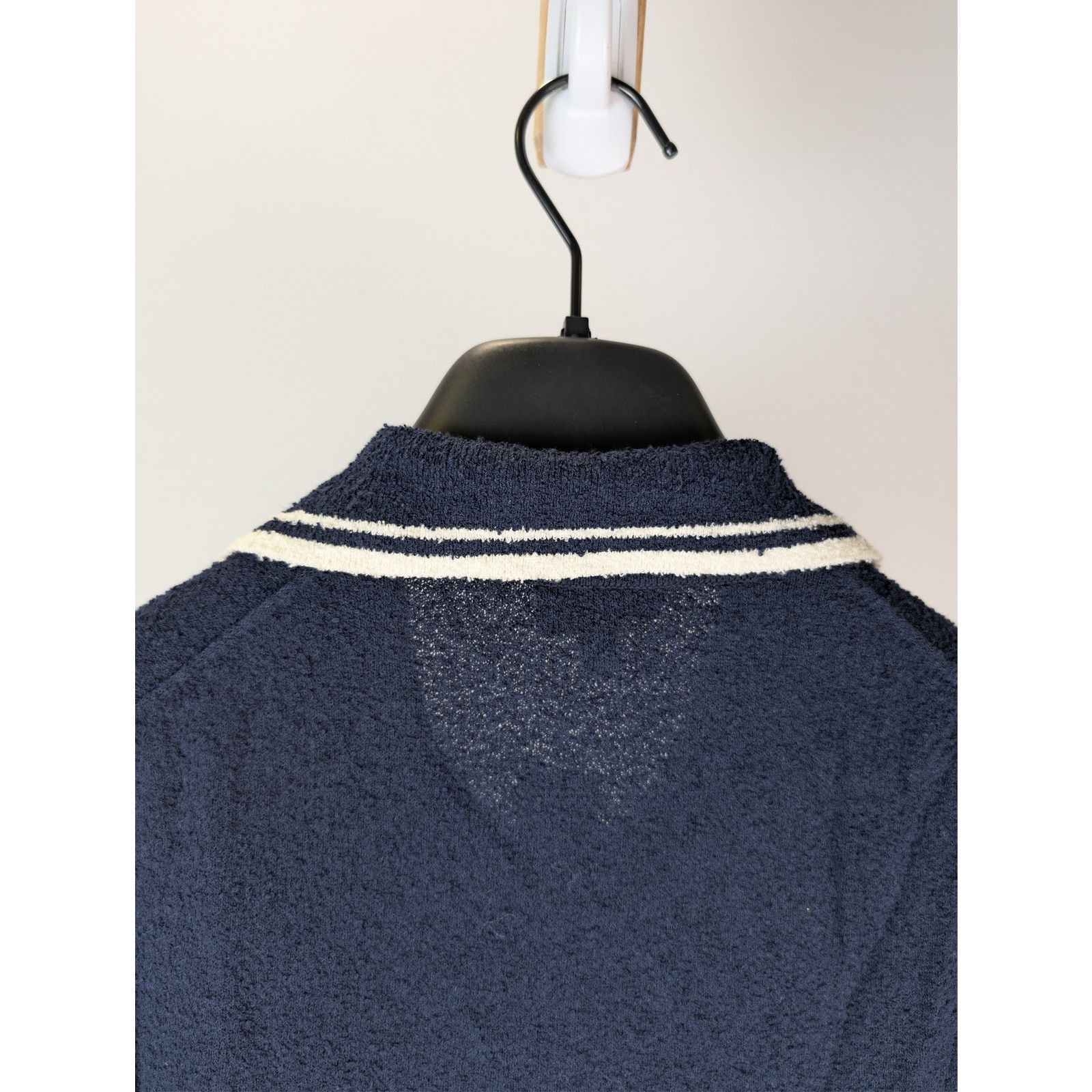Todd Snyder o1rshd1 CC20 Tipped Boucle Montauk Knit Polo Shirt Navy Blue Size US S / EU 44-46 / 1 - 16 Thumbnail