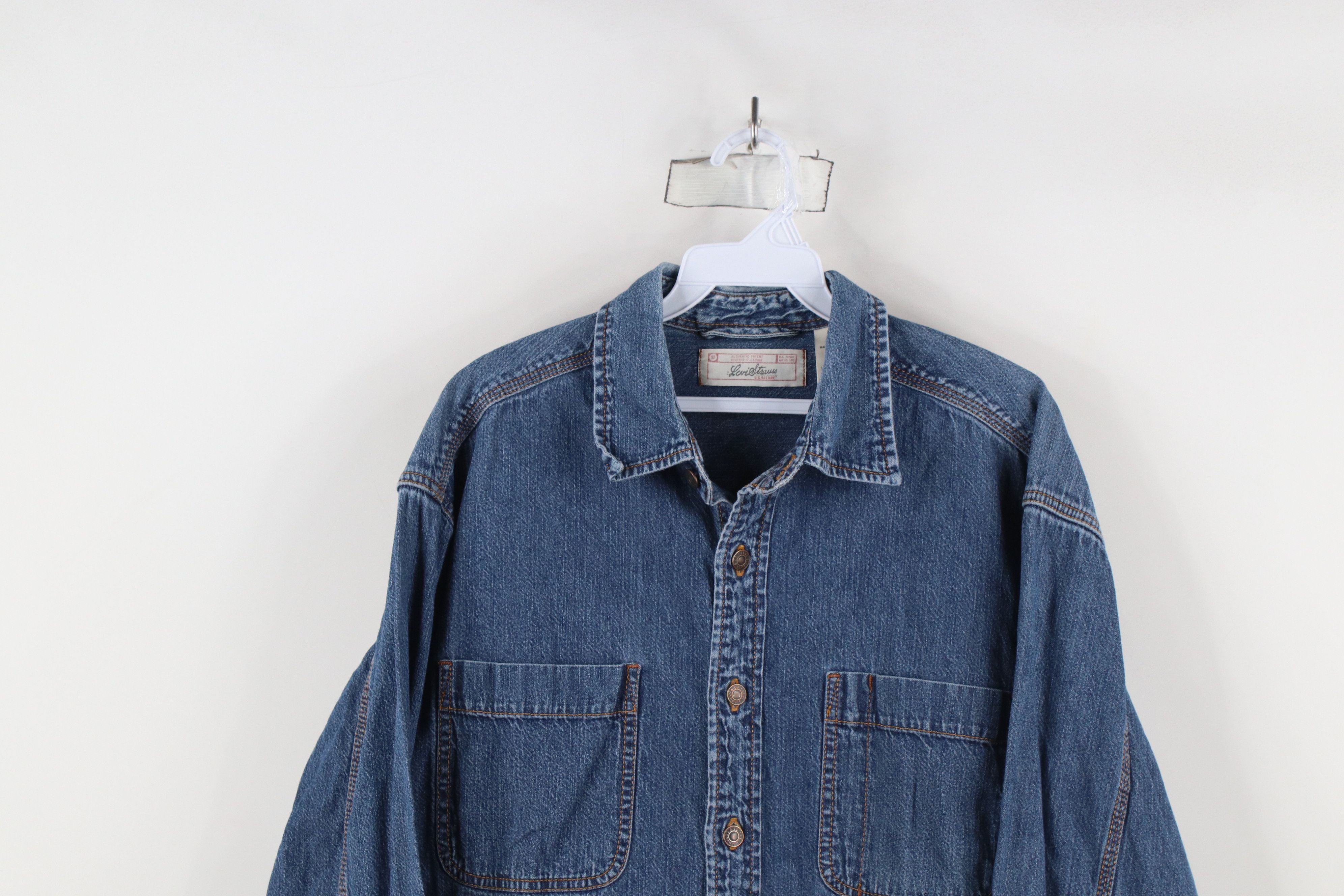Levi's × Vintage Vintage Y2K 2003 Levis Denim Jean Collared Button Shirt Size US L / EU 52-54 / 3 - 2 Thumbnail