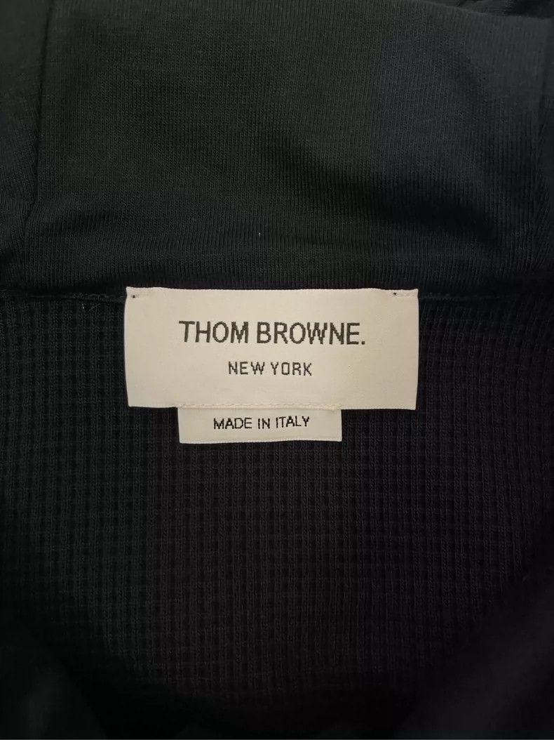 Thom Browne Thom browne Dark blue classic four-striped waffe zipper jac Size US M / EU 48-50 / 2 - 5 Thumbnail