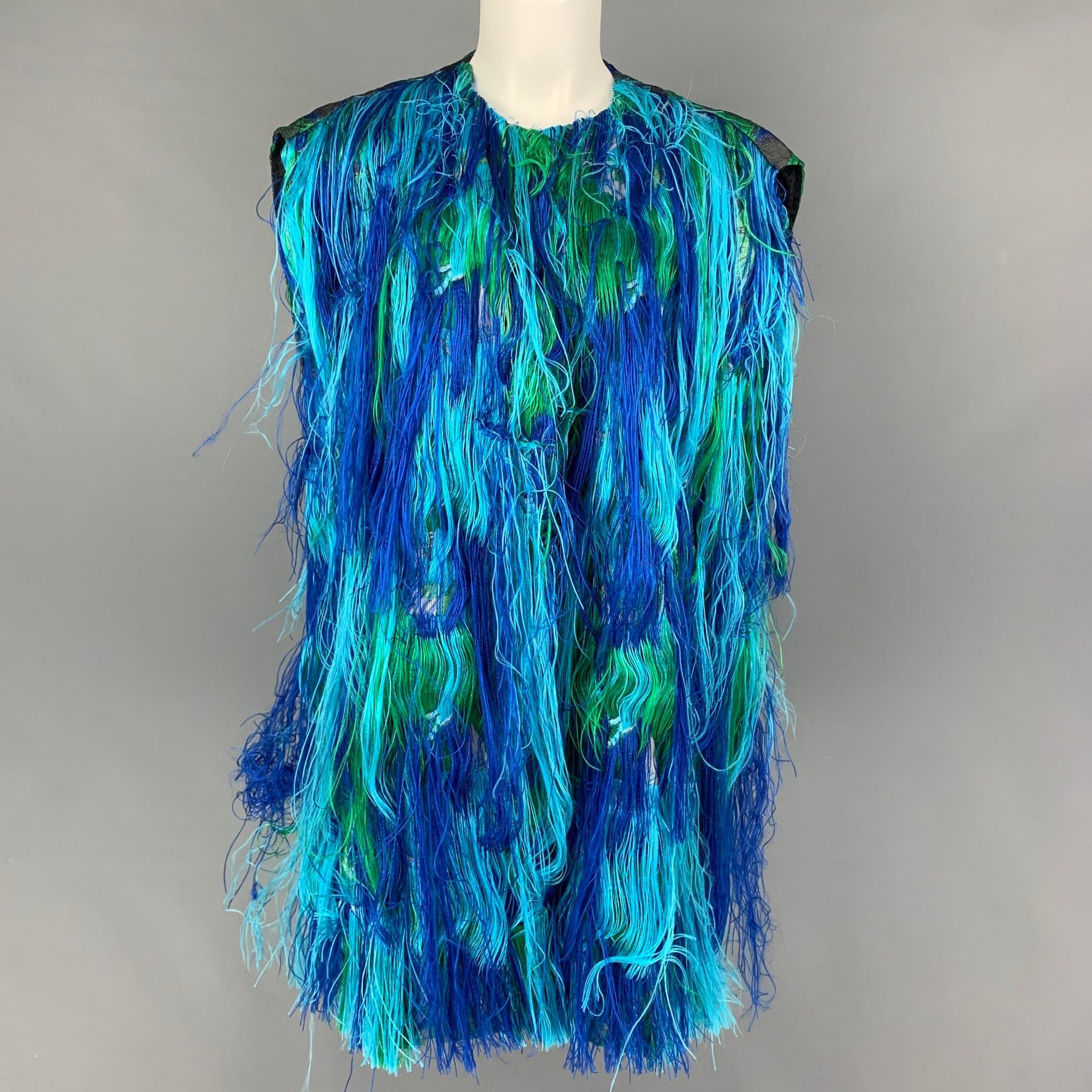 GIANLUCA CAPANNOLO 6 Blue Green Polyester Blend Vest