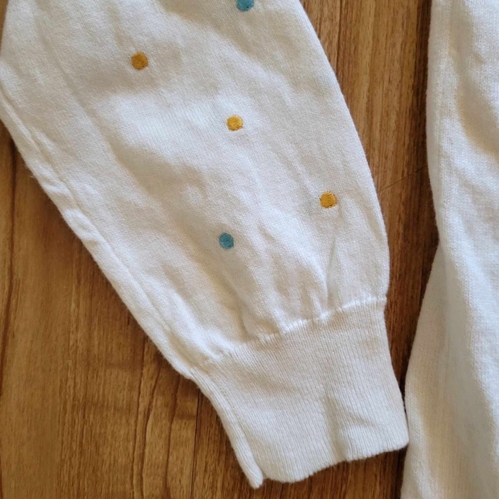 Vintage Woolovers Sweater Shirt Womens Large White Polka Dot Embroidered Boat Neck Knit Pullover Formal Casual Workwear Autumn Winter Men/Women Size L / US 10 / IT 46 - 6 Thumbnail
