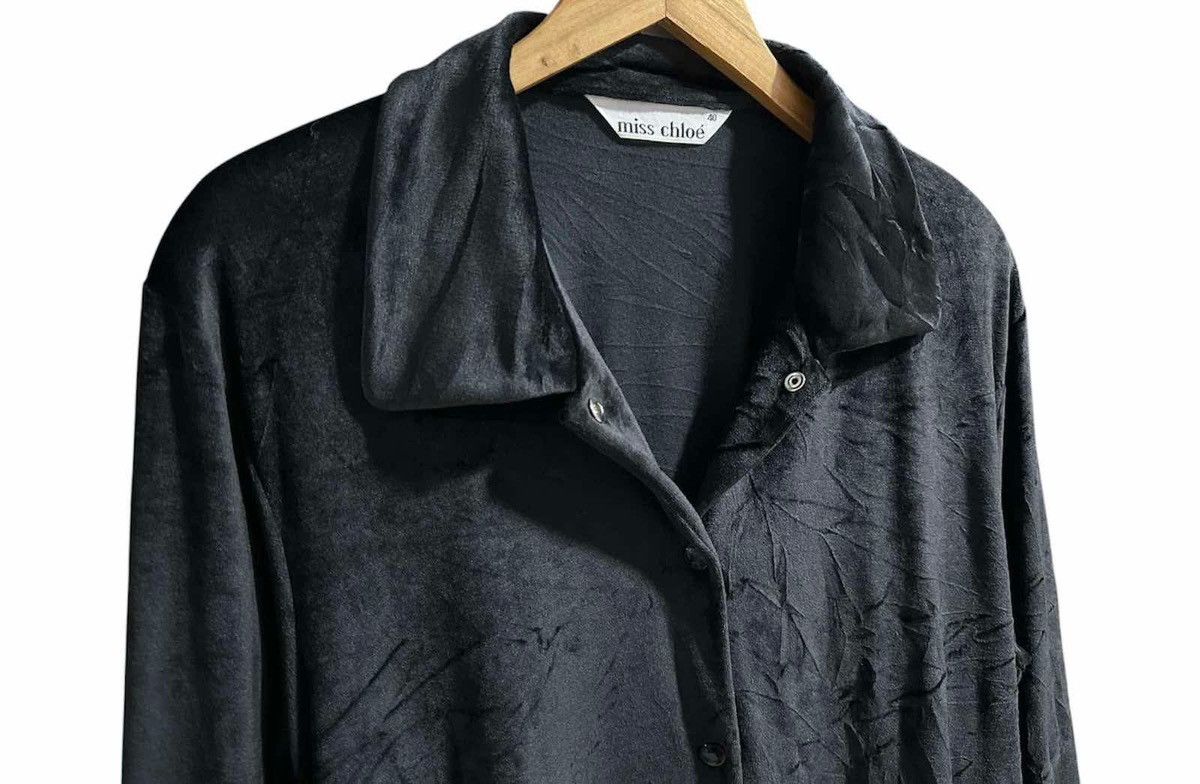 Designer × Japanese Brand 🔥Vintage Miss Chloe Velvet Shirt Snap Button Oversized Size US XL / EU 56 / 4 - 4 Thumbnail