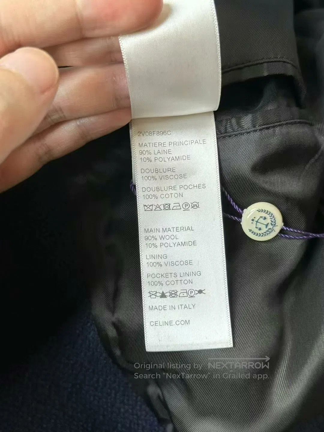 Celine celine wool baseball jacket in navy blue. Size US L / EU 52-54 / 3 - 5 Thumbnail