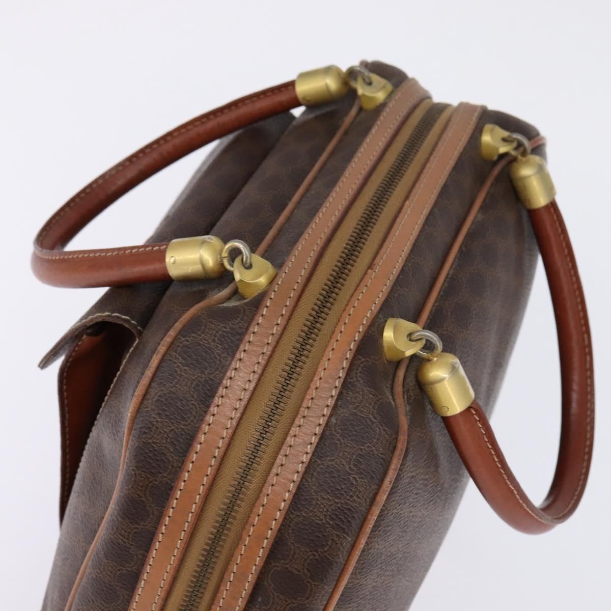 Celine CELINE Macadam Canvas Hand Bag Pvc Leather Brown Gold Size ONE SIZE - 6 Thumbnail