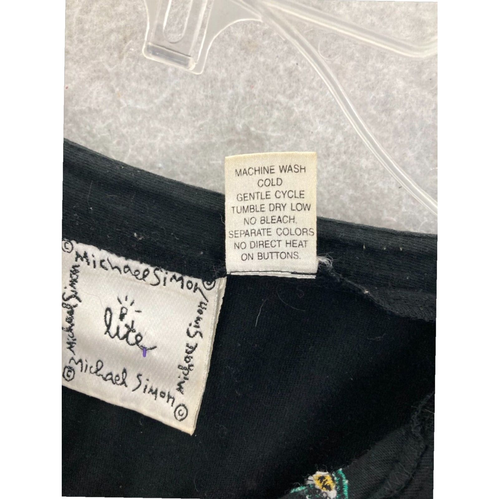 Simons Michael Simon Cat Embroidered Long Sleeve Cardigan Womens Large Black Size L / US 10 / IT 46 - 7 Thumbnail