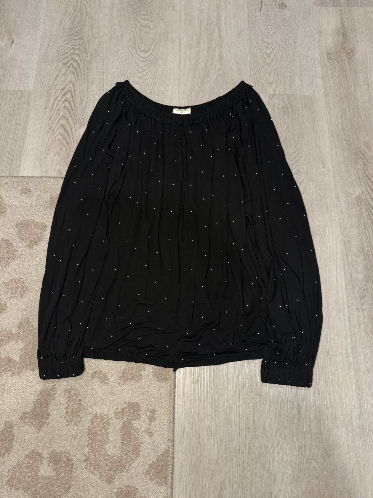 Saint Laurent Paris s/s 2017 nwt silk studded blouse!! Size US S / EU 44-46 / 1 - 1 Thumbnail