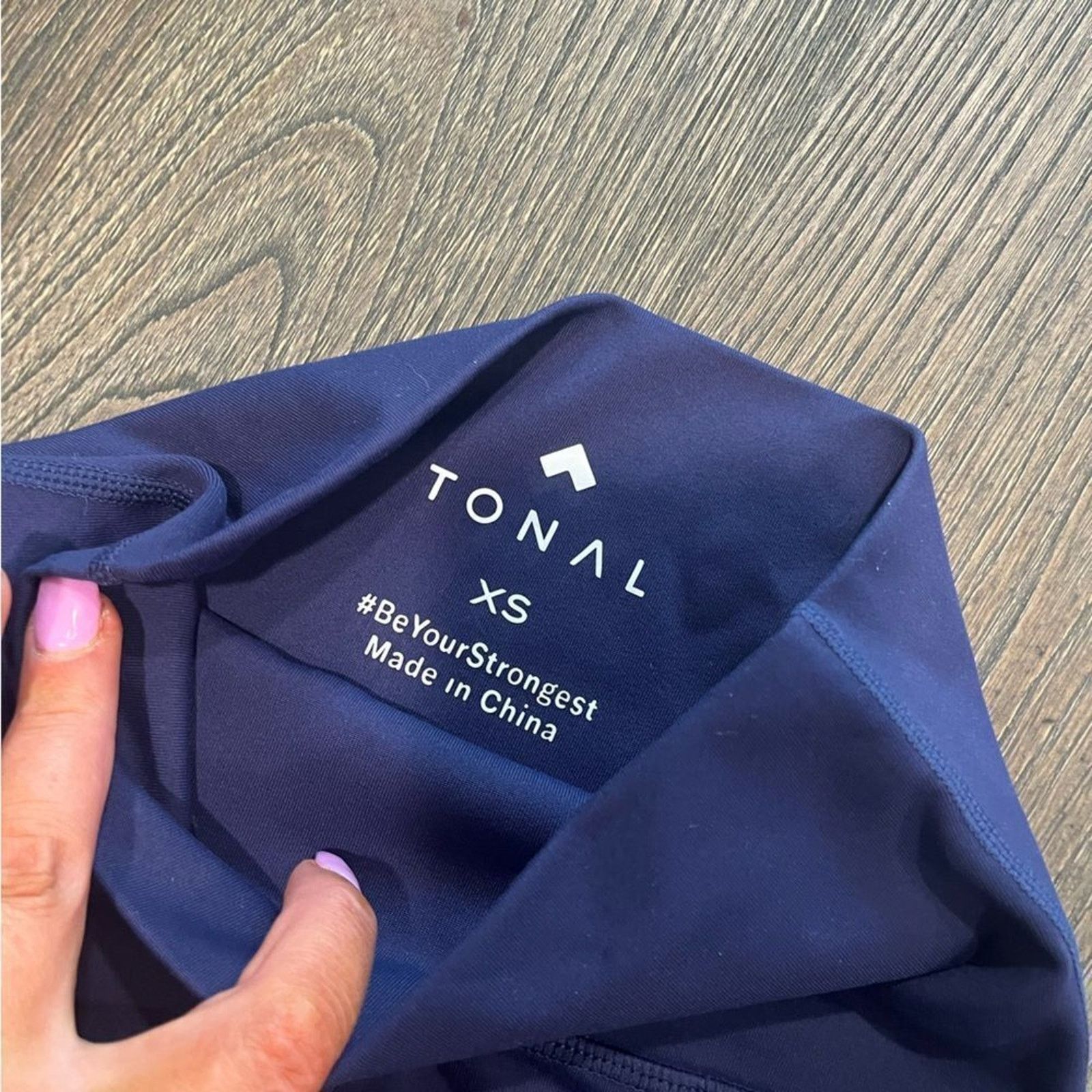 Vintage NWOT Tonal Womens Navy Blue High Waist Athletic Leggings XS Size 25" / US 0 / IT 36 - 6 Thumbnail