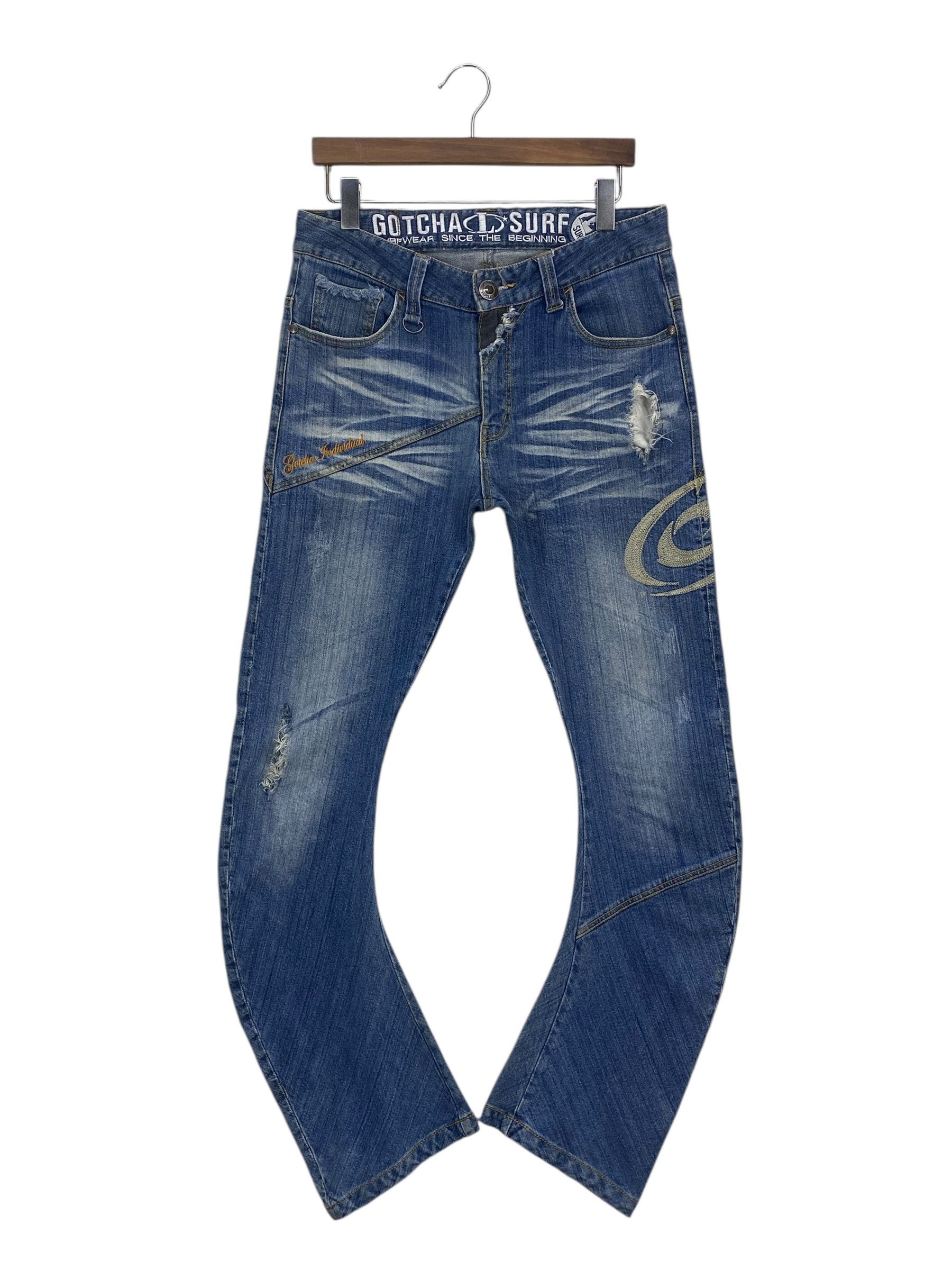 Gotcha × Japanese Brand J-Cut Denim Distressed Jeans Size US 31 - 1 Thumbnail