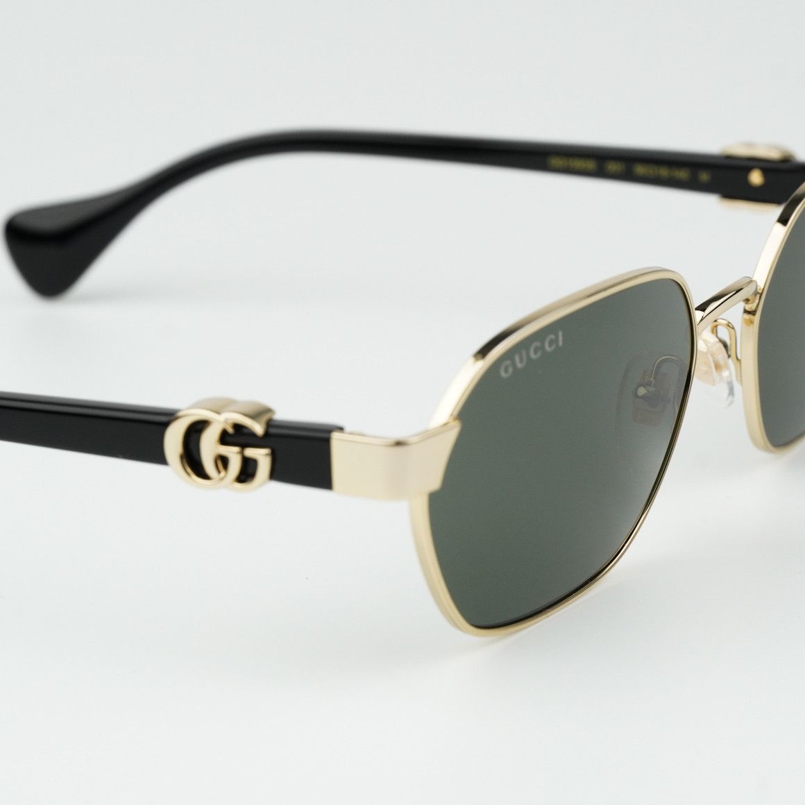 Gucci NEW Gucci GG1593S 001 Gold Grey Geometric Unisex Sunglasses Size ONE SIZE - 5 Thumbnail