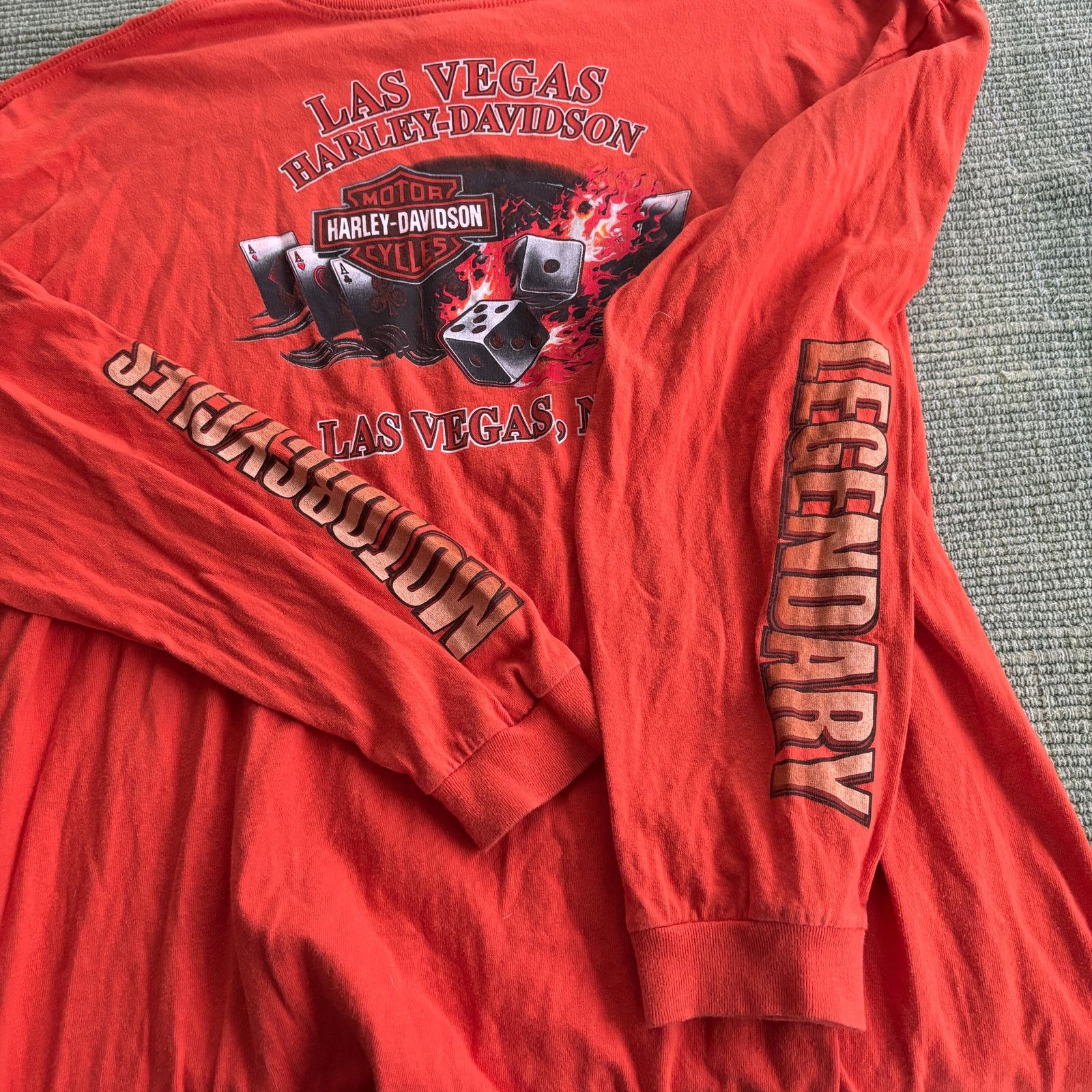 Harley Davidson × Vintage Vintage 2000s Orange Long Sleeve Harley Davidson Shirt Size US XXL / EU 58 / 5 - 5 Thumbnail