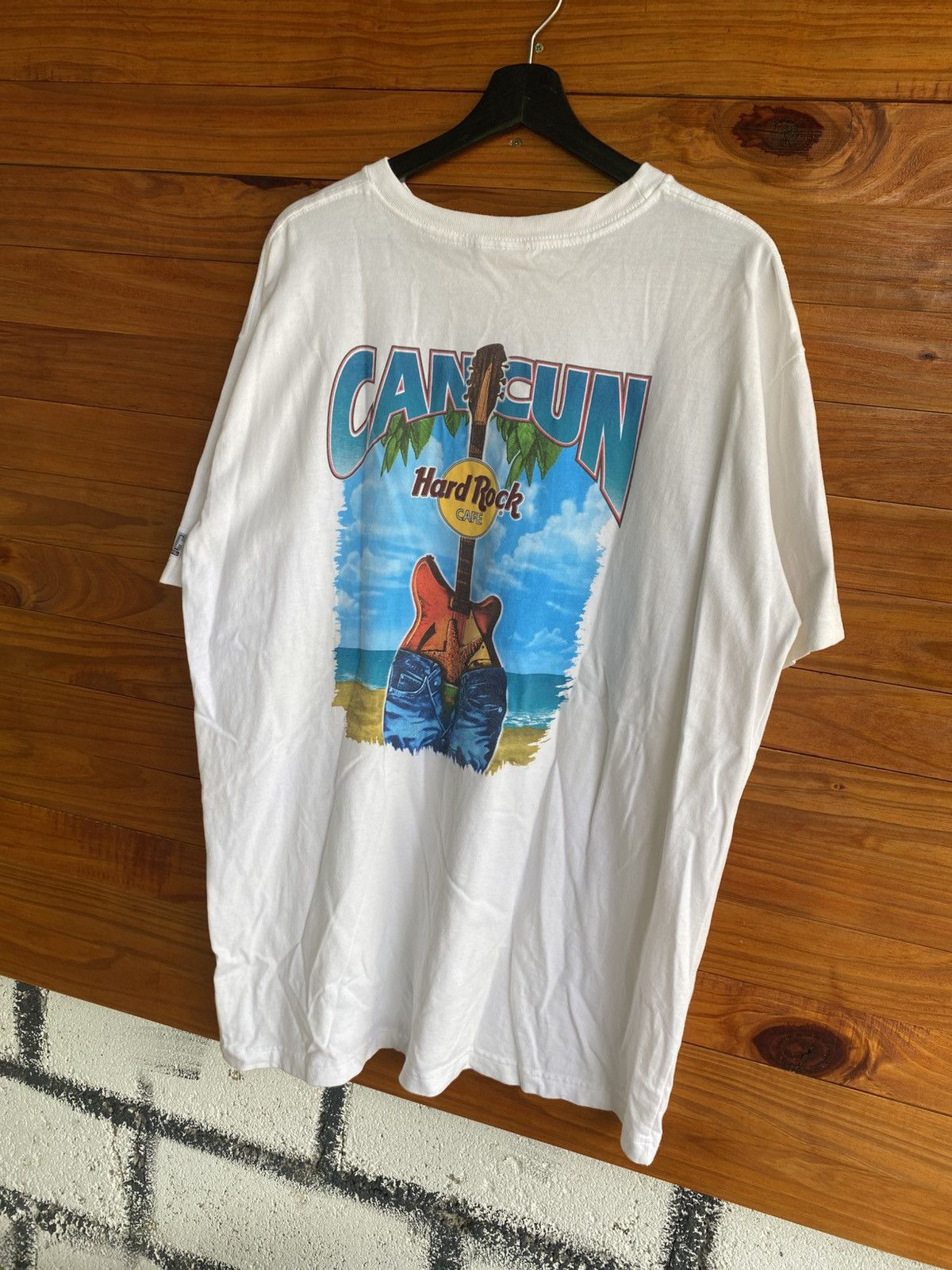 Hard Rock Cafe Vintage 1990s Hard Rock Cafe Cancun T-Shirt White XX-Large Size US XXL / EU 58 / 5 - 4 Thumbnail