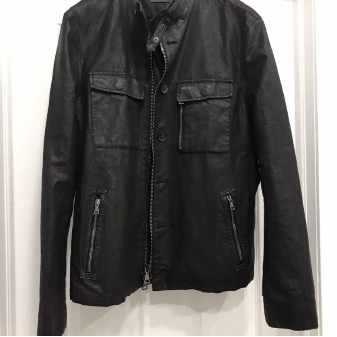John Varvatos Coated Linen Moto jacket EU 50 USA 40 Size US M / EU 48-50 / 2 - 6 Thumbnail