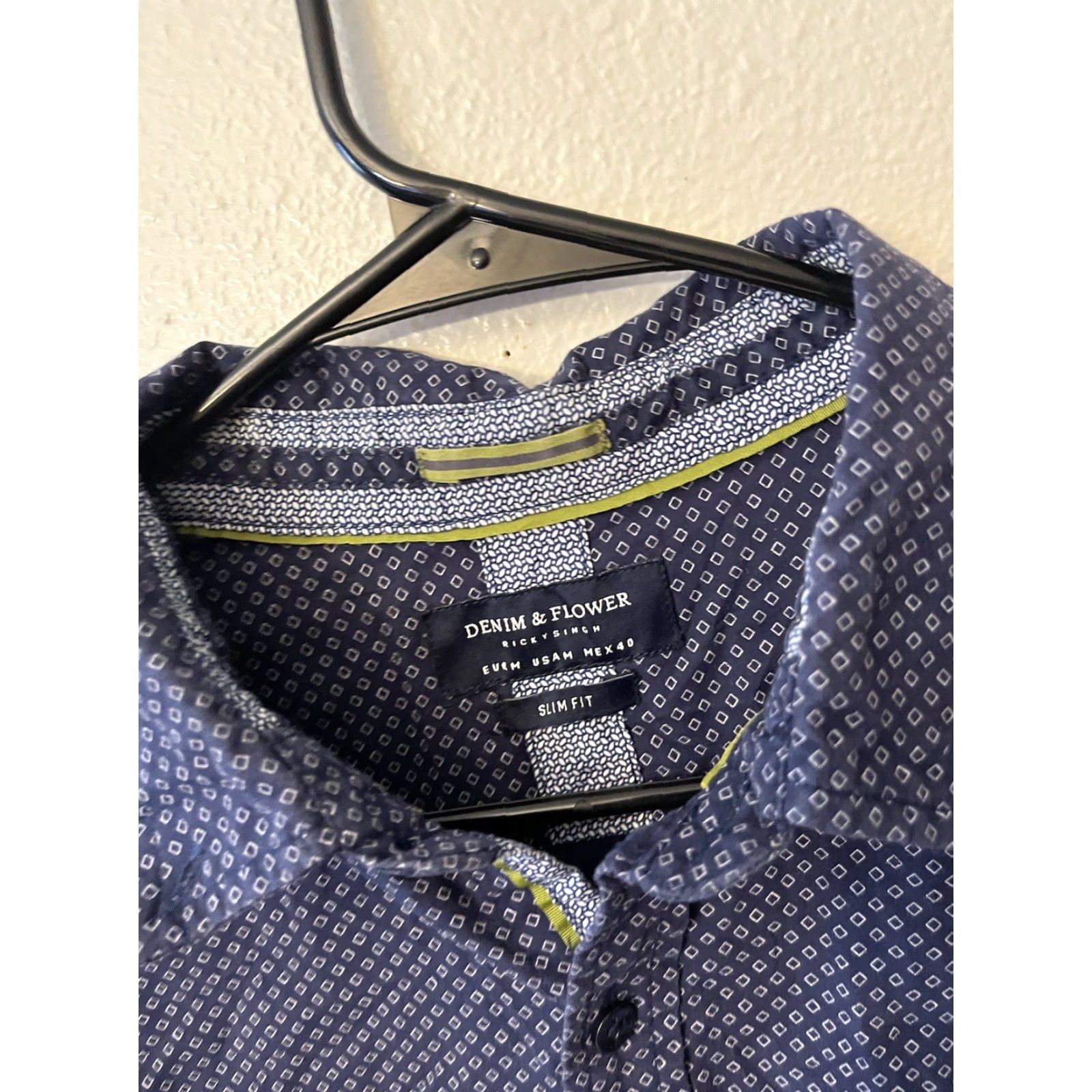 Denime Denim & Flower Ricky Singh Slim Fit Shirt Men’s M Blue Polka Dot Cotton Long Sleeve Button-Up Casual Size US M / EU 48-50 / 2 - 2 Thumbnail