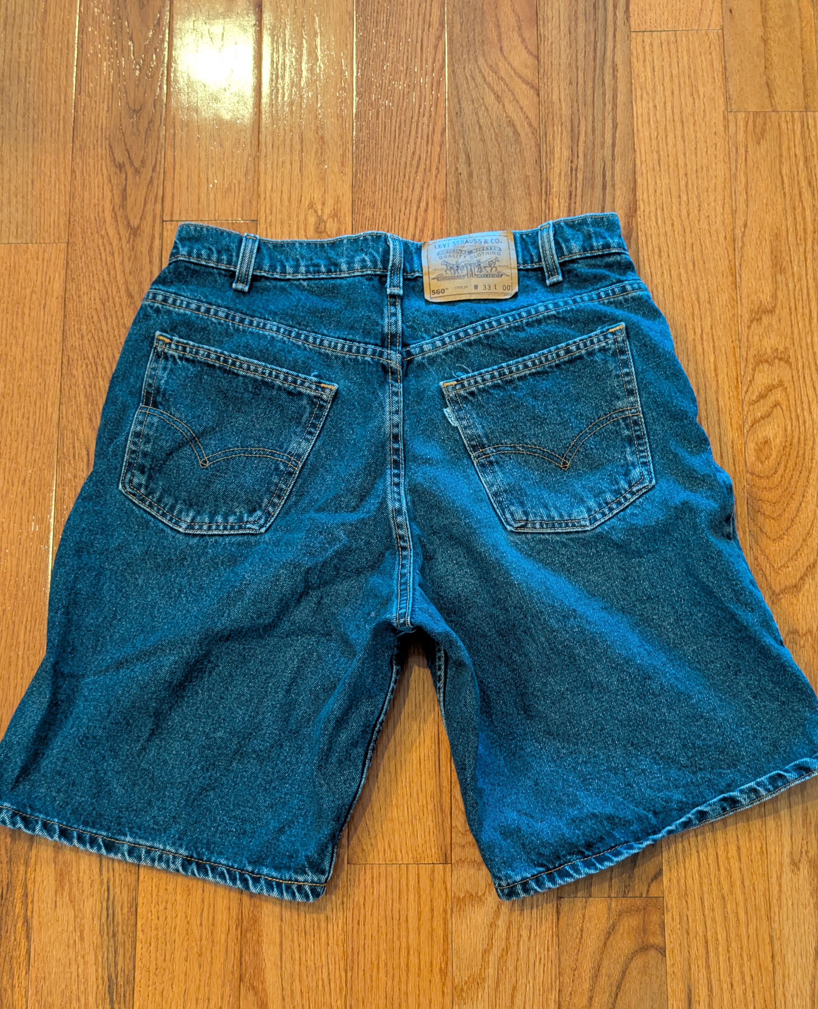 Levi's Vintage 90s Levis 560 Loose Fit Blue Size 33 Shorts Jorts Size US 33 - 1 Thumbnail