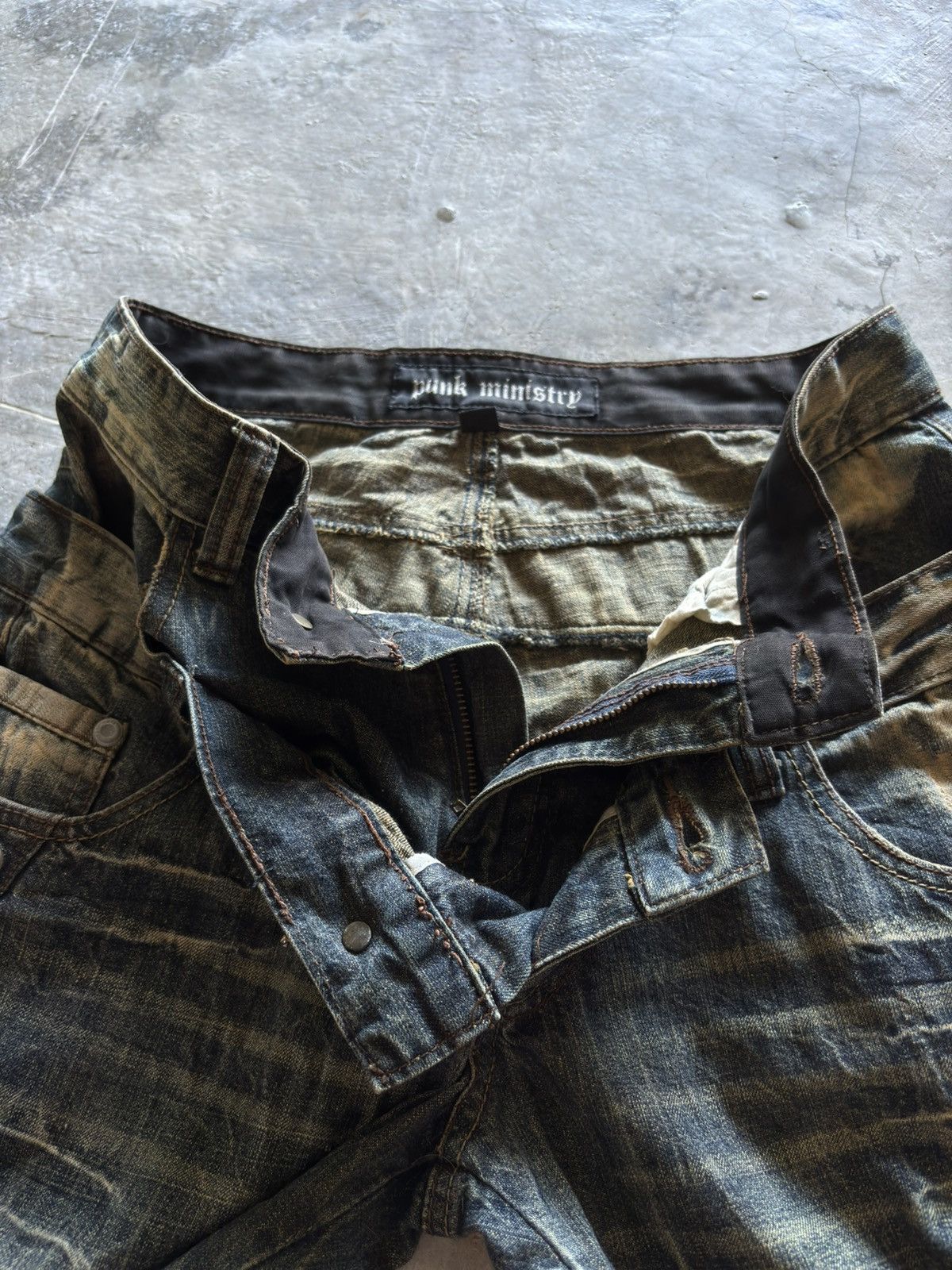 If Six Was Nine PUNK MINISTRY double waist crazy rusty wash japanese mudmax Size US 31 - 5 Thumbnail