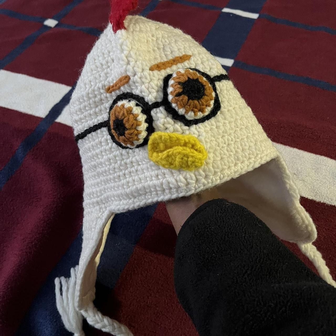 Handmade Handmade crochet chicken fleece hat funky glasses Halloween Size ONE SIZE - 1 Thumbnail