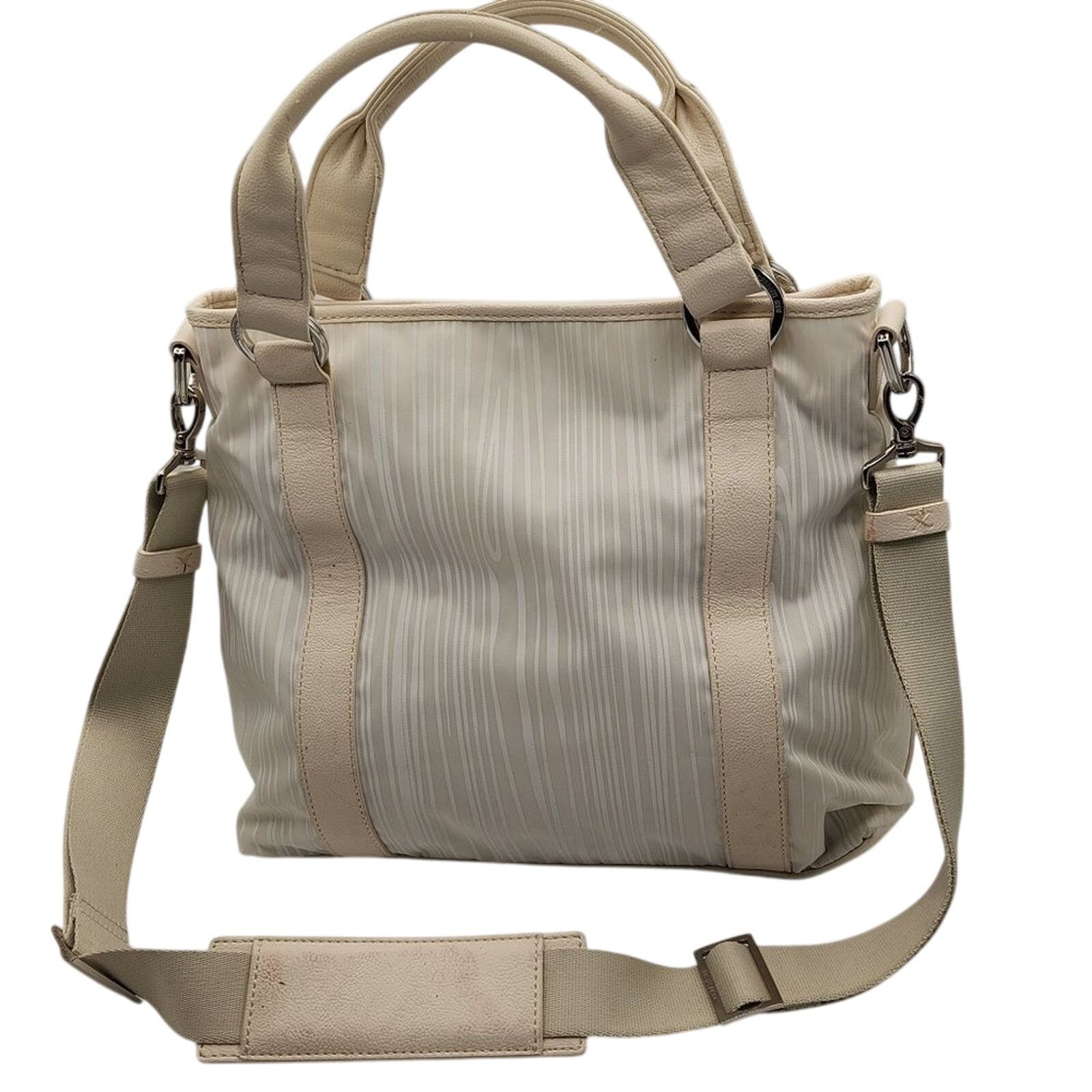 Cerruti 1881 Cerruti 1881 White Striped Fabric and Leather Shoulder Bag Size ONE SIZE - 2 Thumbnail