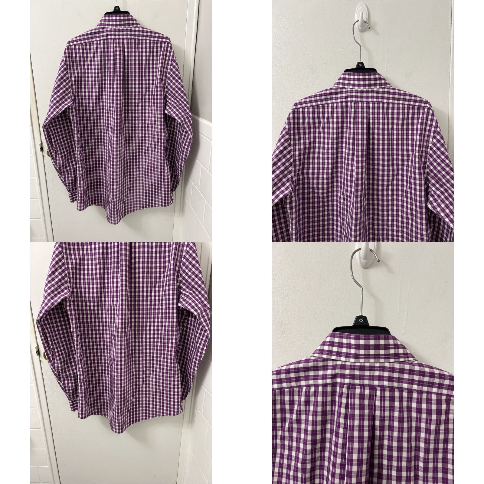 Brooks Brothers Brooks Brothers 346 Shirt Mens 15.5 Purple Oxford Plaid Slim Fit Button-Down Dress Shirt Size US L / EU 52-54 / 3 - 8 Thumbnail