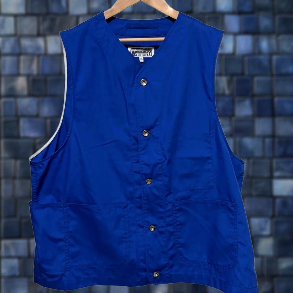 Engineered Garments Engineered Garments WORKADY Vest Blue Casual Mens Pre-owned Size US XL / EU 56 / 4 - 1 Thumbnail