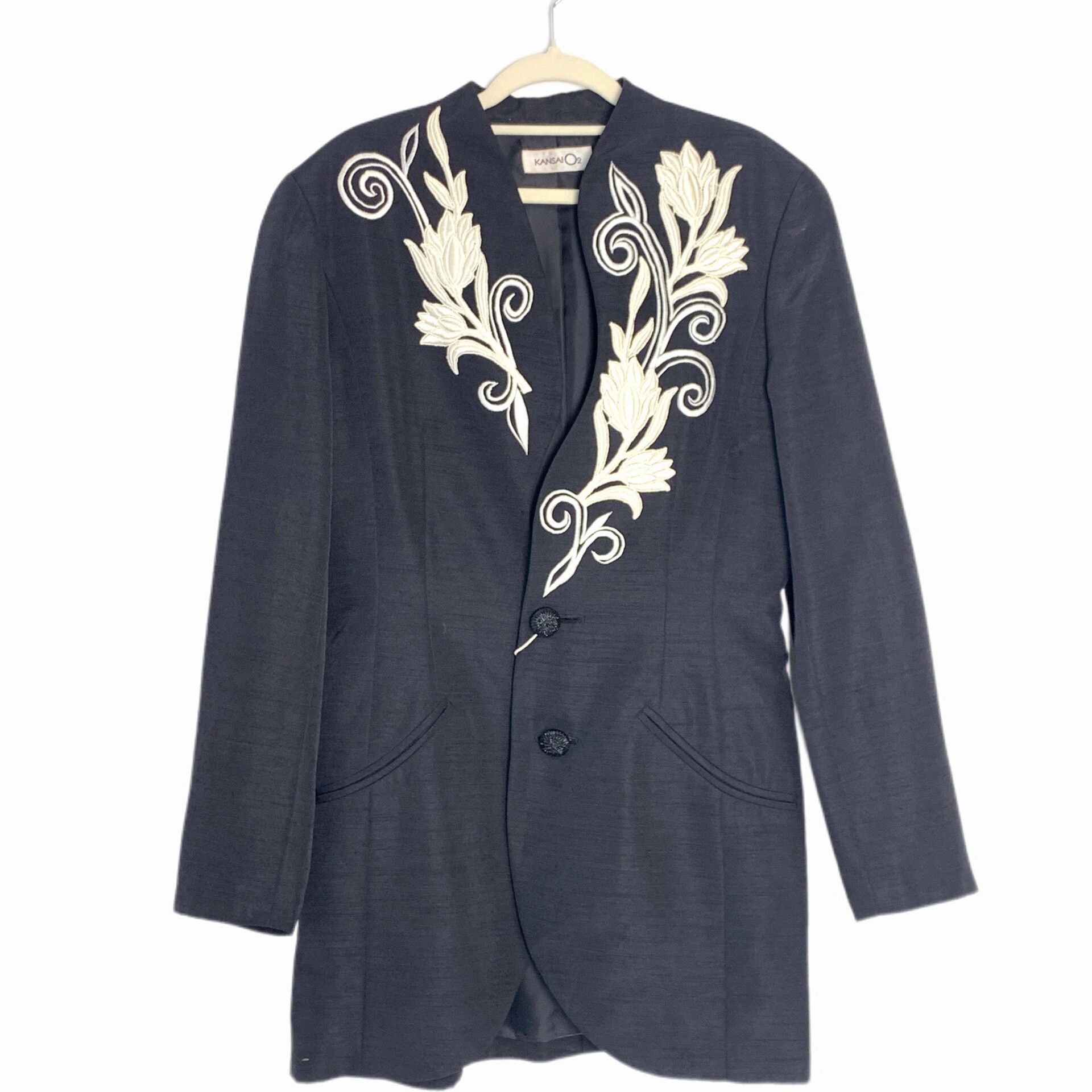 Kansai Yamamoto Asymmetrical Embroidered Jacket by Kansai Yamamoto Size M / US 6-8 / IT 42-44 - 1 Thumbnail