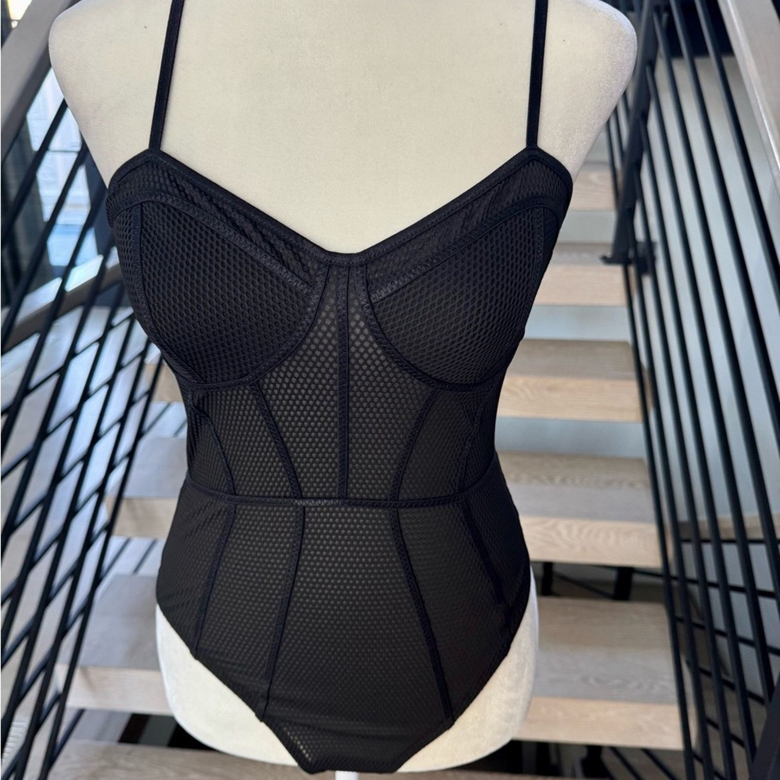 Guess New Guess Y2K Black Mesh Bodysuit size S Size XS / US 0-2 / IT 36-38 - 2 Thumbnail
