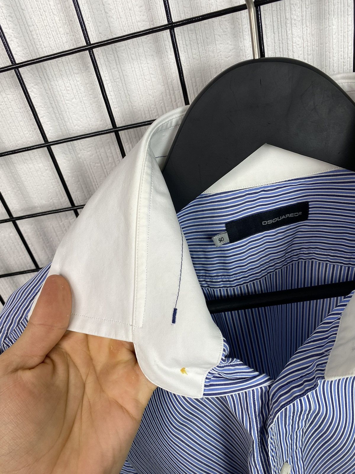 Dsquared2 Dsquared2 men striped shirt logo 50 size Blue white Size US M / EU 48-50 / 2 - 15 Thumbnail