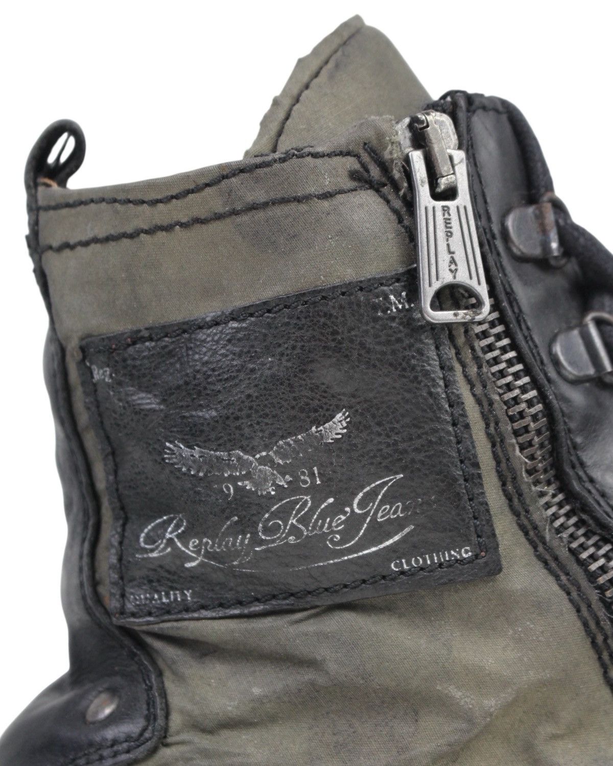 If Six Was Nine 2000S REPLAY WAXED SHADOWFIELD MILITARY ZIP BOOTS Size US 9 / EU 42 - 5 Thumbnail