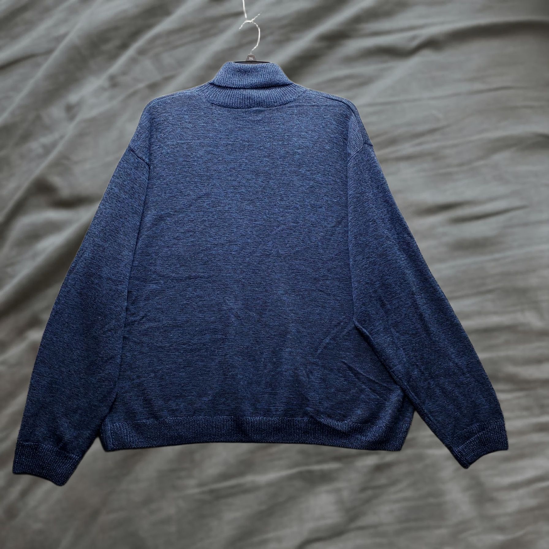 Blair John Blair Mens Sweater 3XL Blue Oversized Tight Knit Raglan Sleeve Turtleneck Size 3XL Mens Blue Knit Pullover Winter Clothing Size US XXL / EU 58 / 5 - 1 Thumbnail