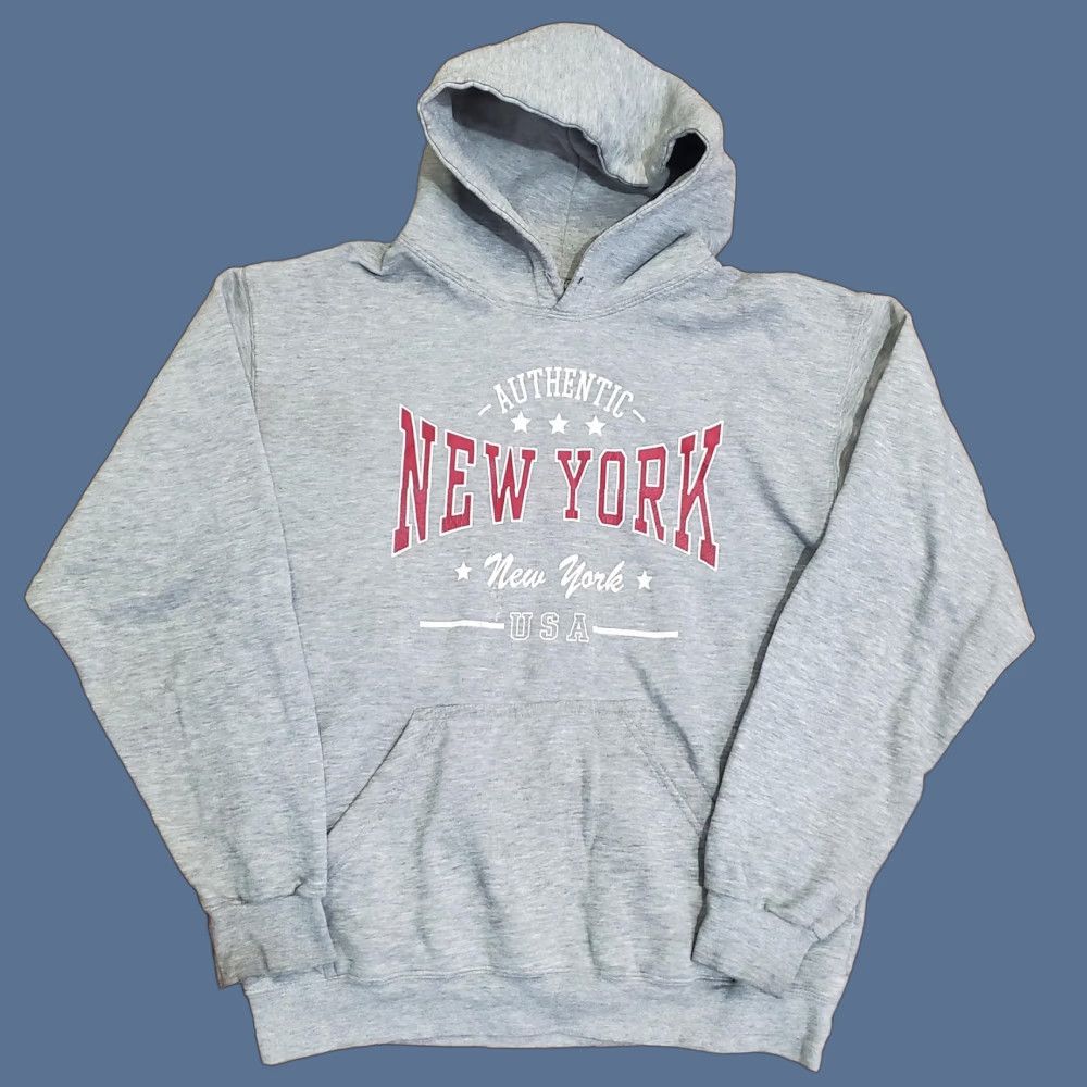 Vintage Point Sportswear Hoodie Mens Medium Gray New York City Pullover Sweatshirt Graphic Print Kangaroo Pocket Size US M / EU 48-50 / 2 - 1 Thumbnail