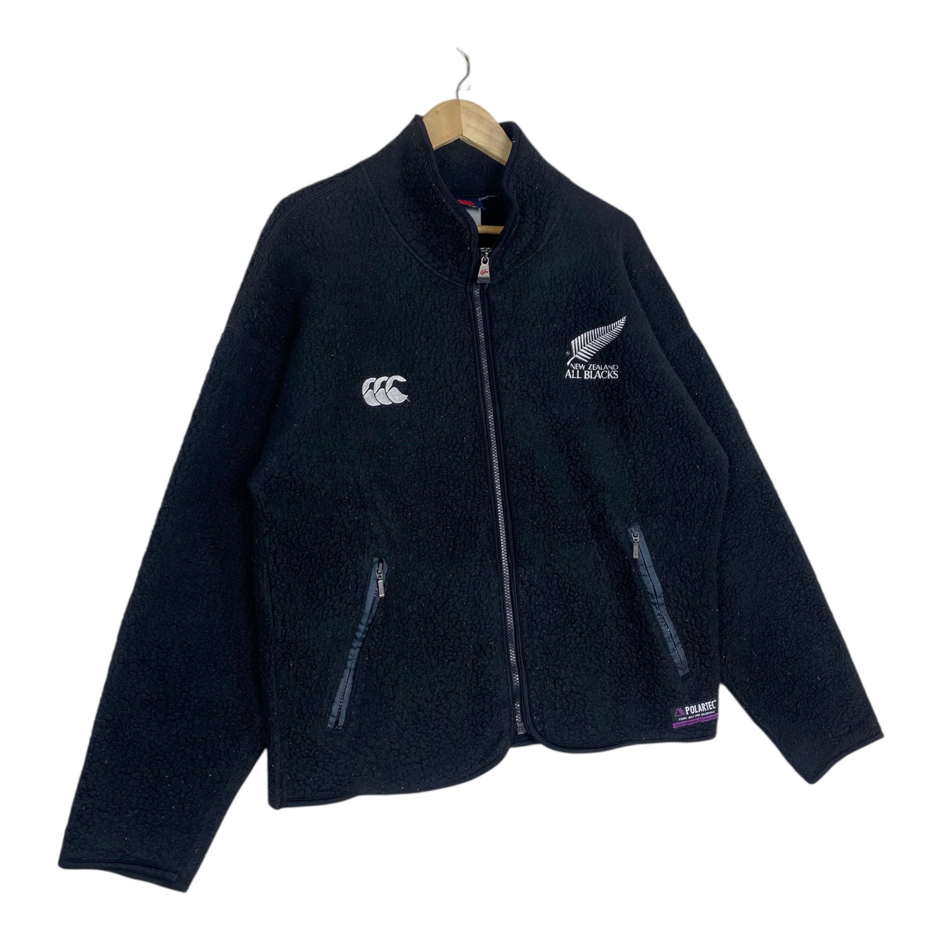 Canterbury of New Zealand 💥90s CANTERBURY ALLBLACK POLARTEC BOA FLEECE ZIPPER JACKET Size US XL / EU 56 / 4 - 4 Thumbnail