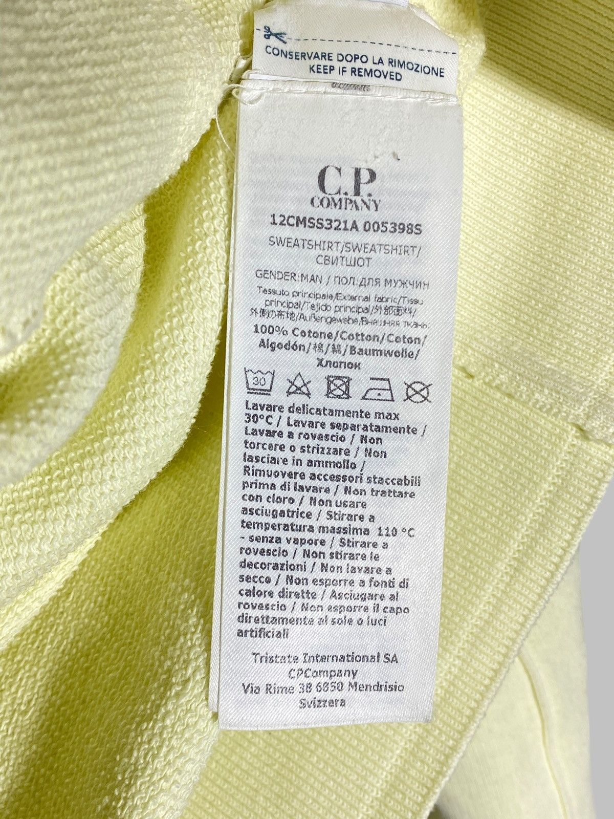 C.P. Company C.P Company Lens Cotton Fleece Resist Dyed Hoodie Yellow Size US M / EU 48-50 / 2 - 18 Thumbnail