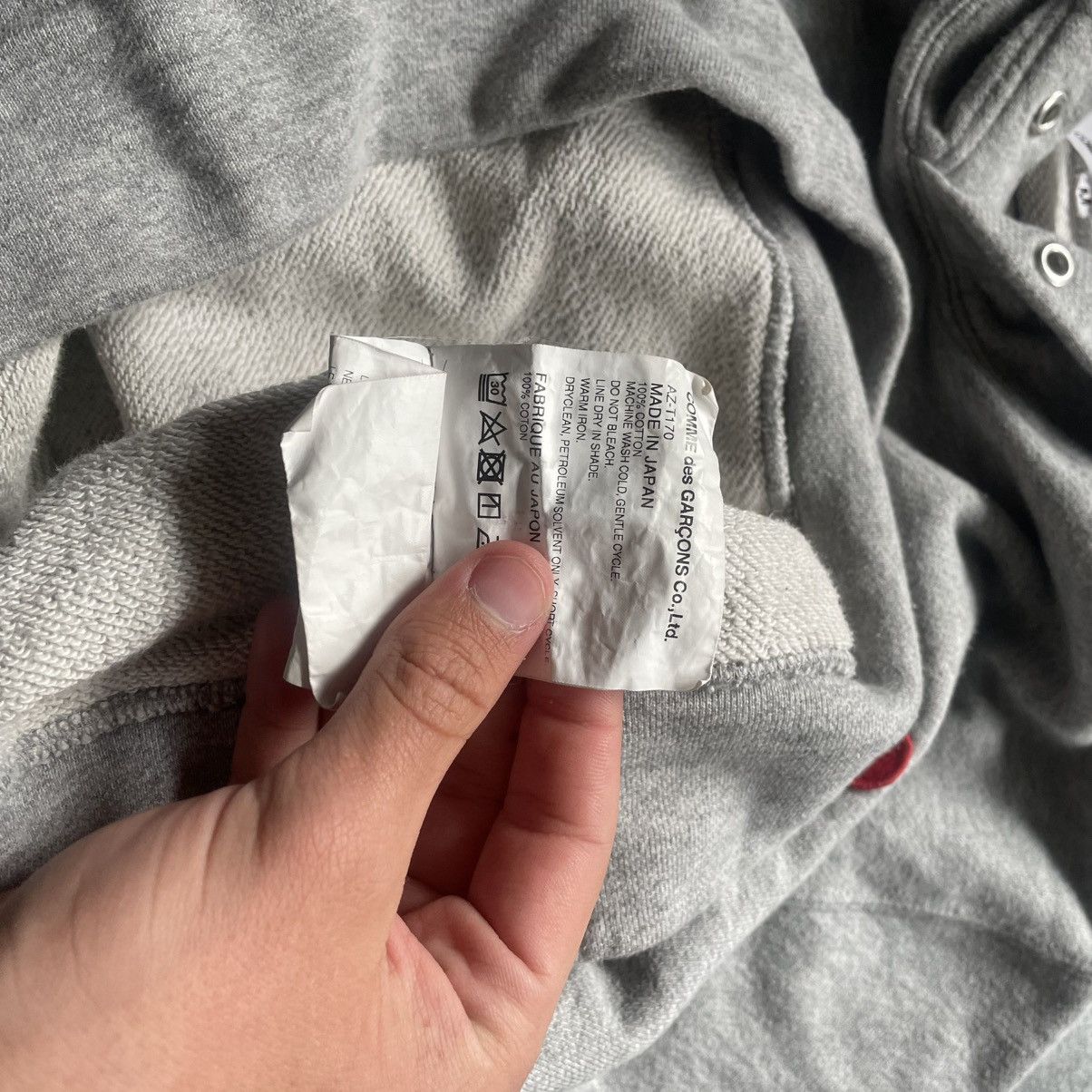 Comme des Garcons × Vintage Vintage Come Des Garçons Basic Gray Hoodie Size US S / EU 44-46 / 1 - 6 Thumbnail